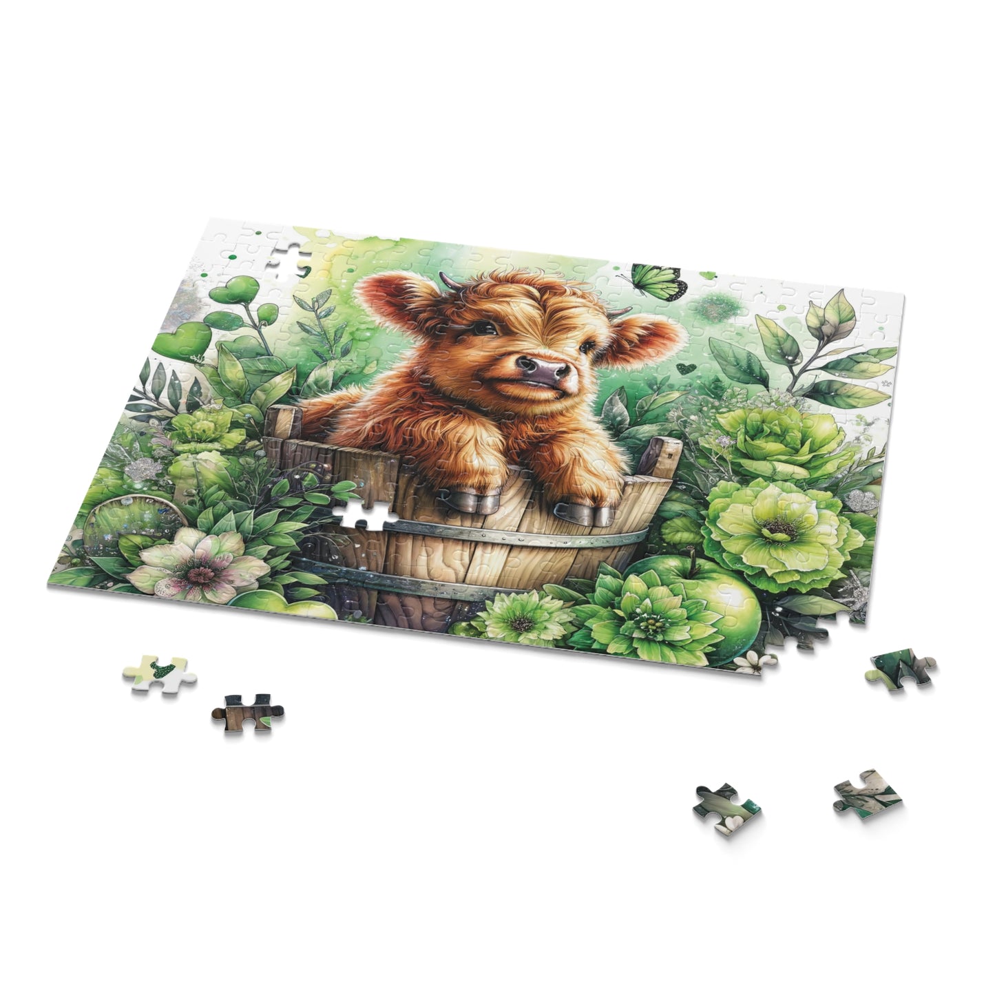 Personalised/Non-Personalised Puzzle, Highland Cow (120, 252, 500-Piece)