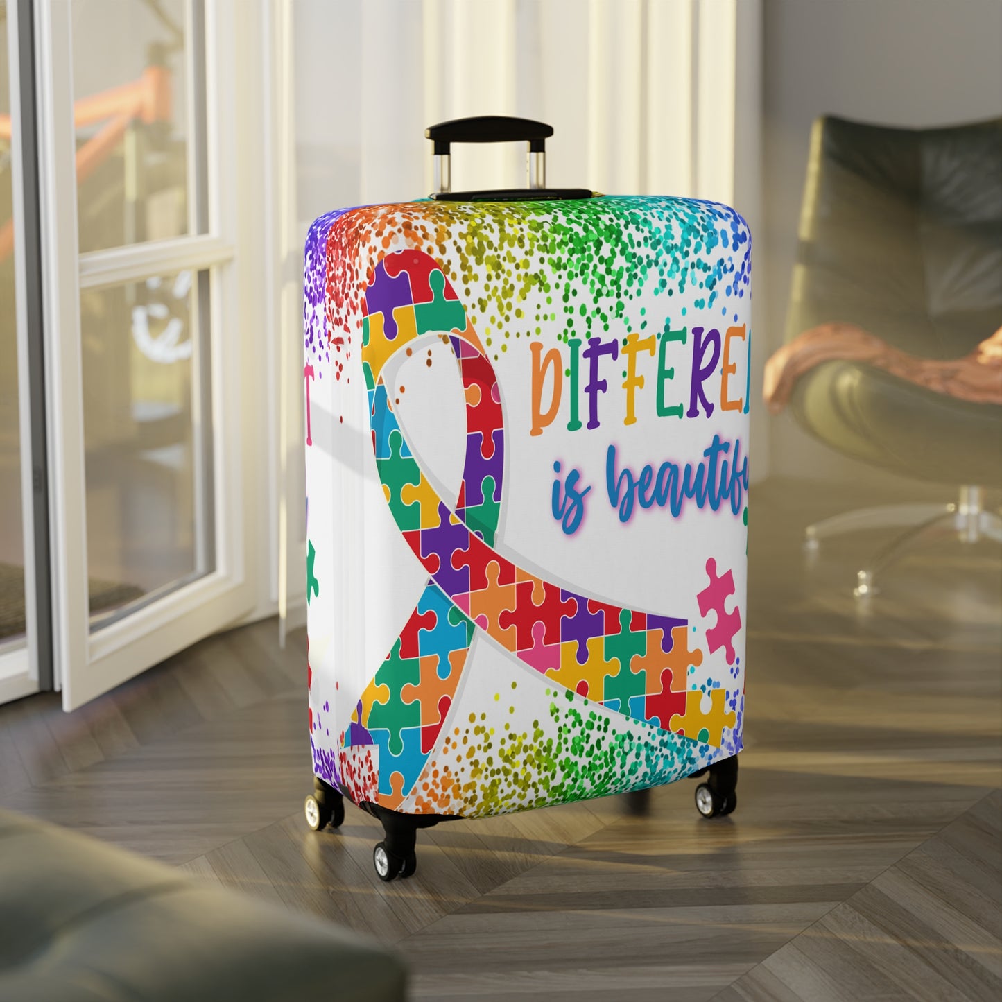 Luggage Cover, Different is Beautiful, Autism, awd-1459