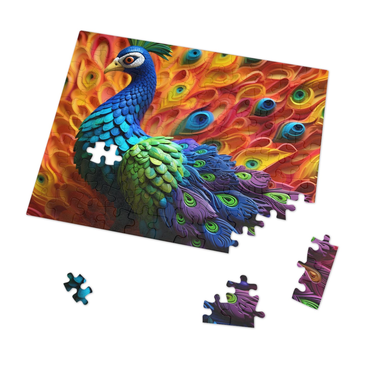 Puzzle, Peacock, Personalised/Non-Personalised (30, 110, 252, 500,1000-Piece) awd-575