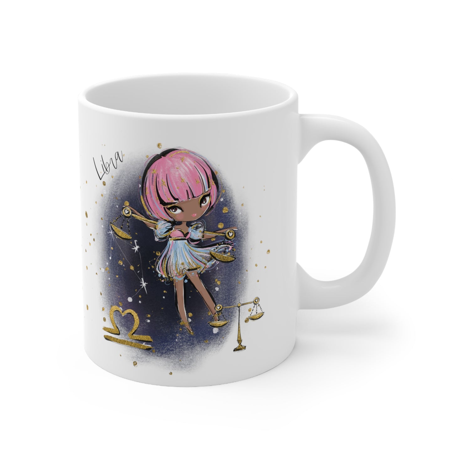 Personalised/Non Personalised Zodiac Sign, Libra, Ceramic Mug 11oz