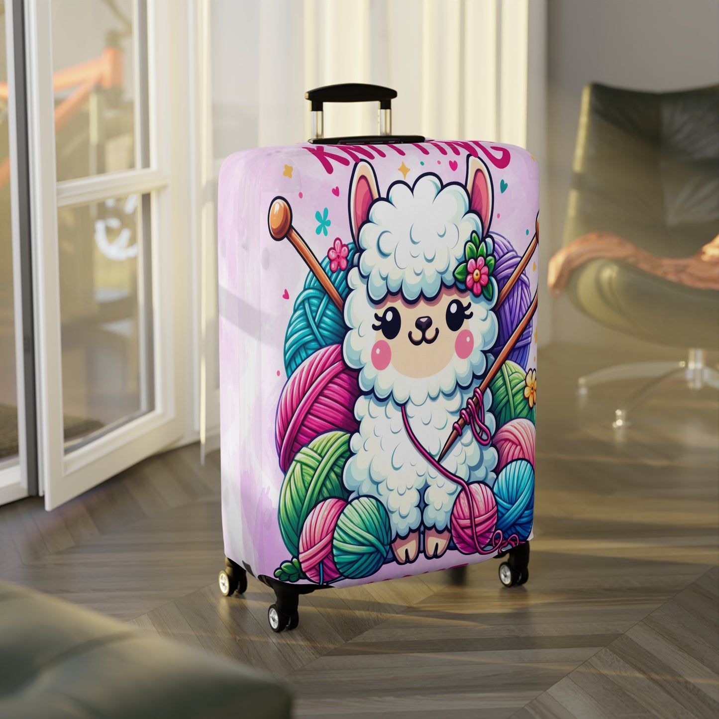 Luggage Cover, Knitting Addict Lamb, awd-1698