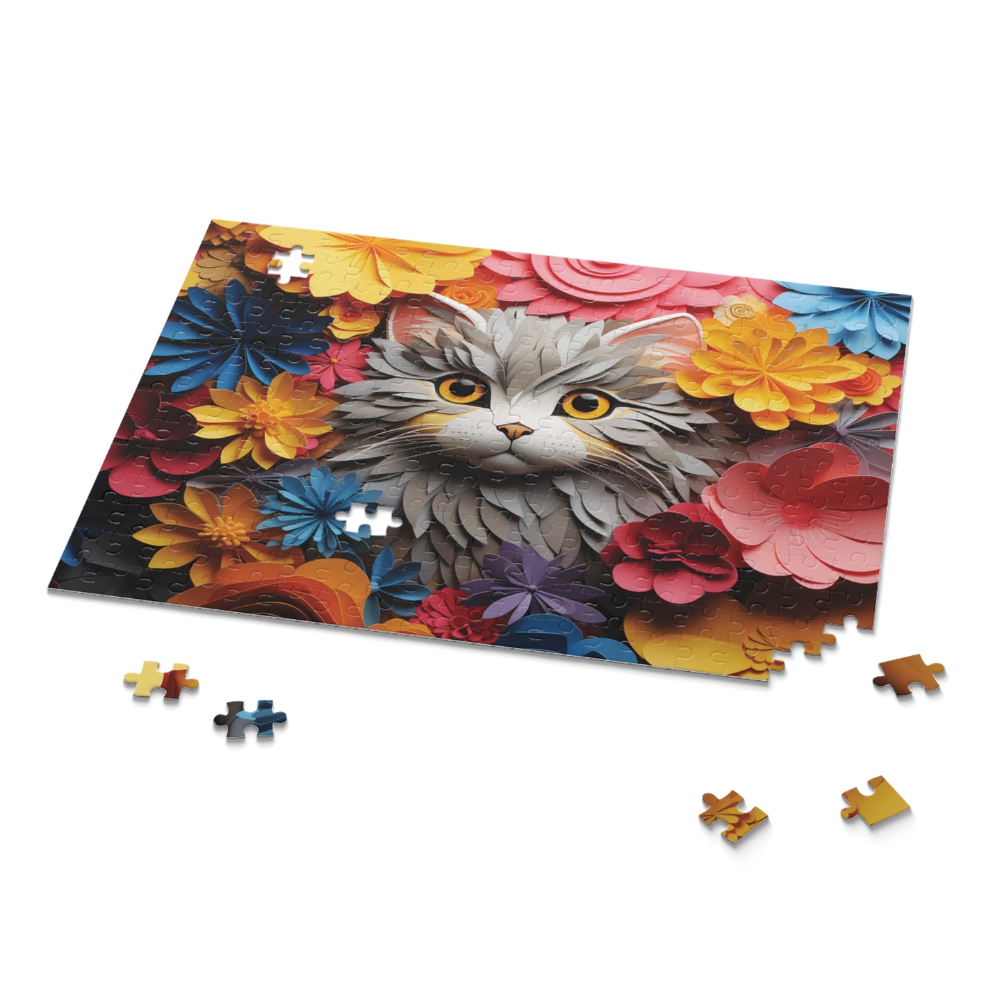 Personalised/Non-Personalised Puzzle, Cat (120, 252, 500-Piece)