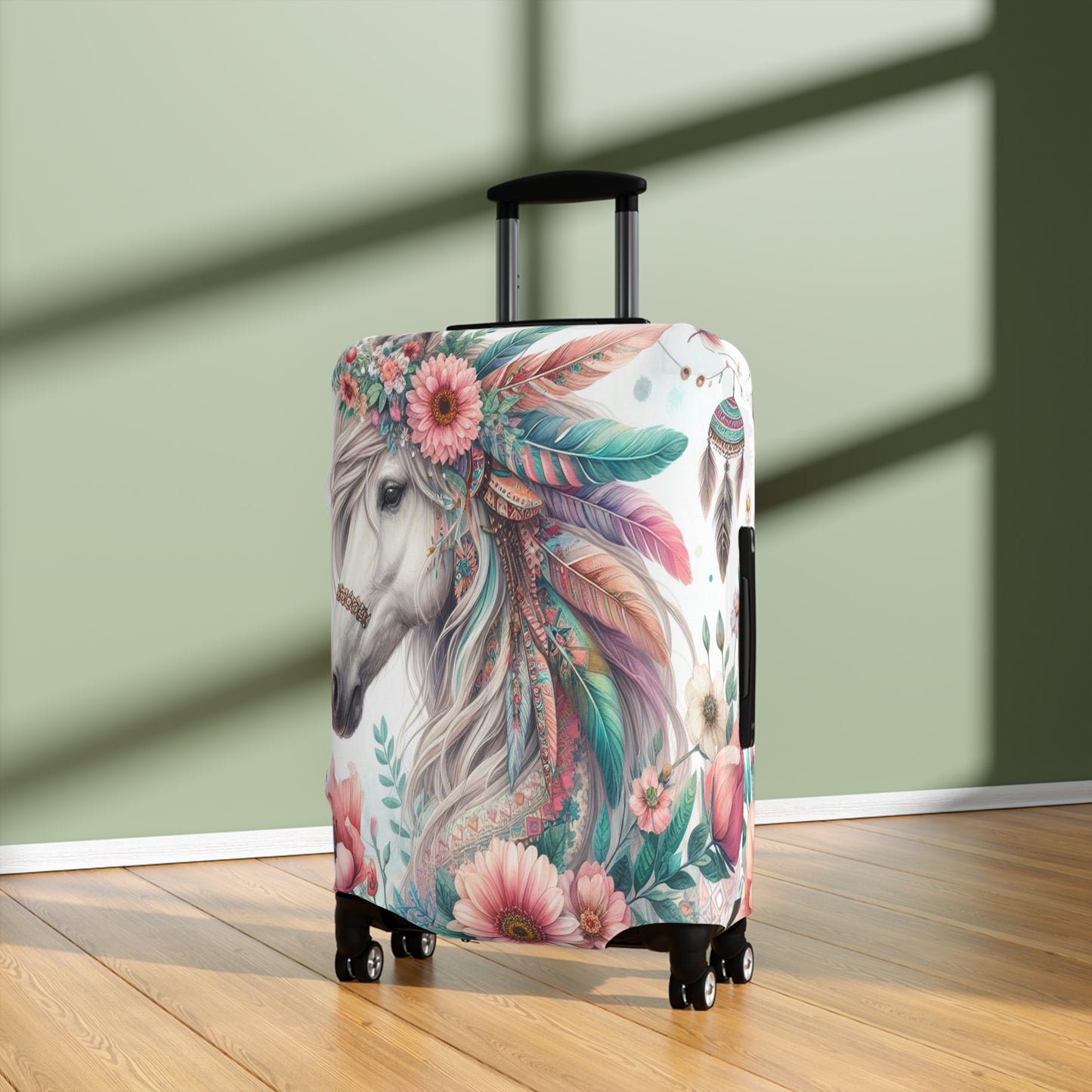 Luggage Cover, Country and Western, Boho Floral Horse, awd-1734