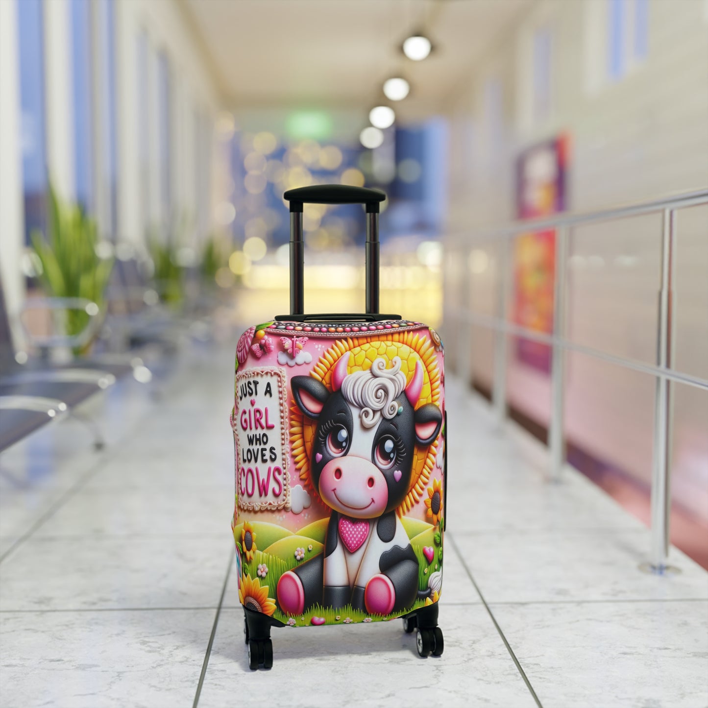 Luggage Cover, Just a Girl who Loves Cows, awd-1801