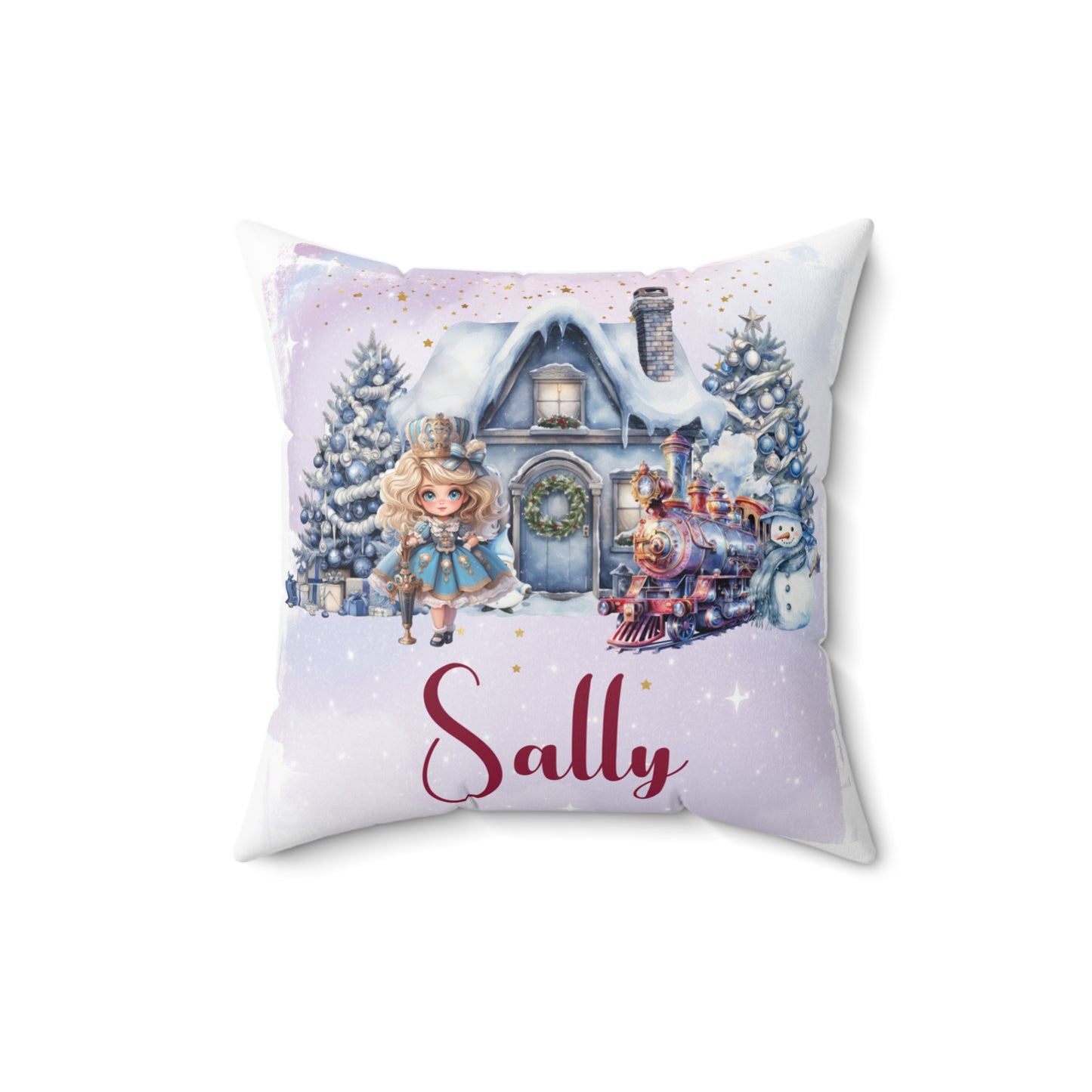 Personalised Christmas Cushion, Purple Christmas, Nutcracker, Polyester Square Cushion, Christmas cushion