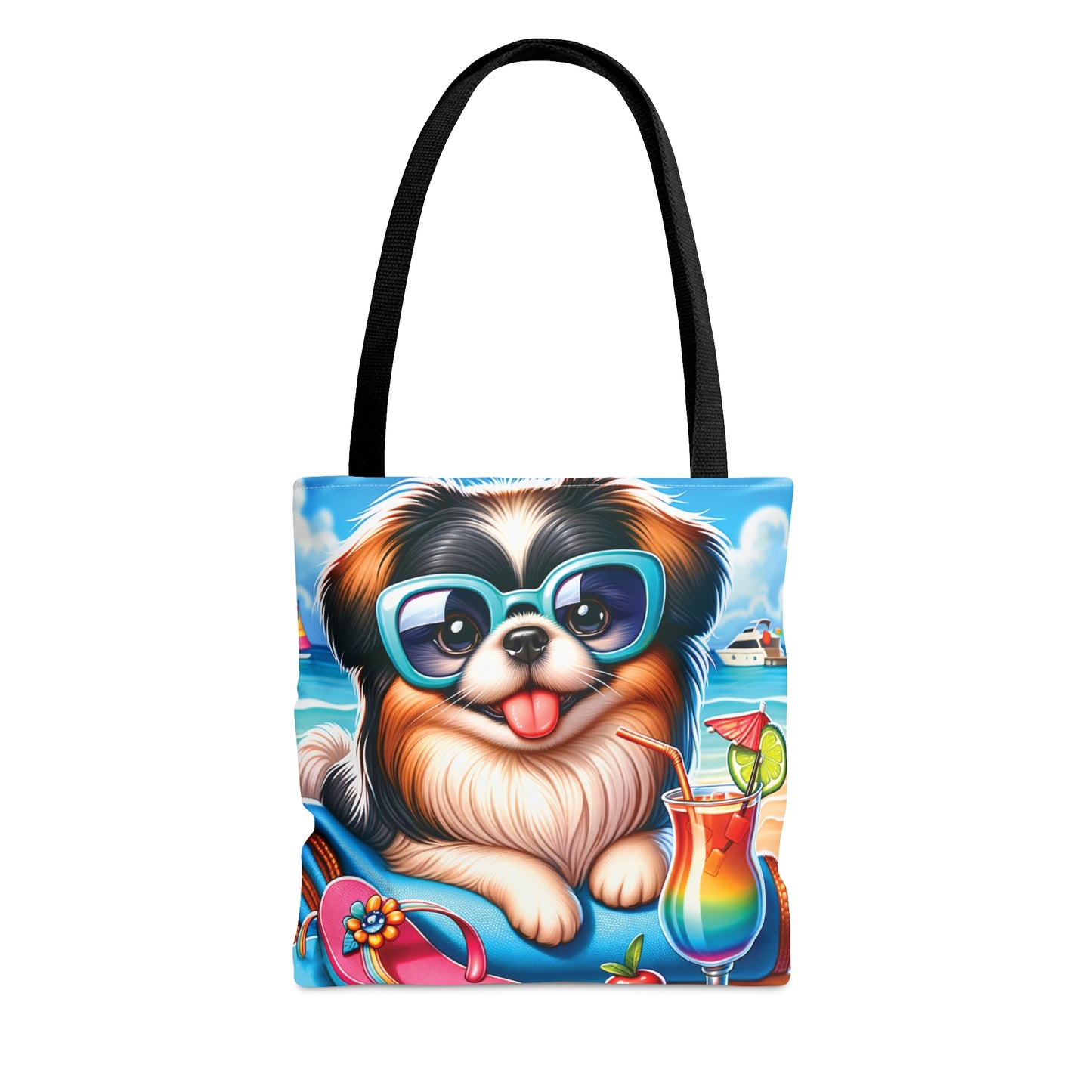 Tote Bag, Dog on Beach, Pekinese, Tote bag,  awd-1230