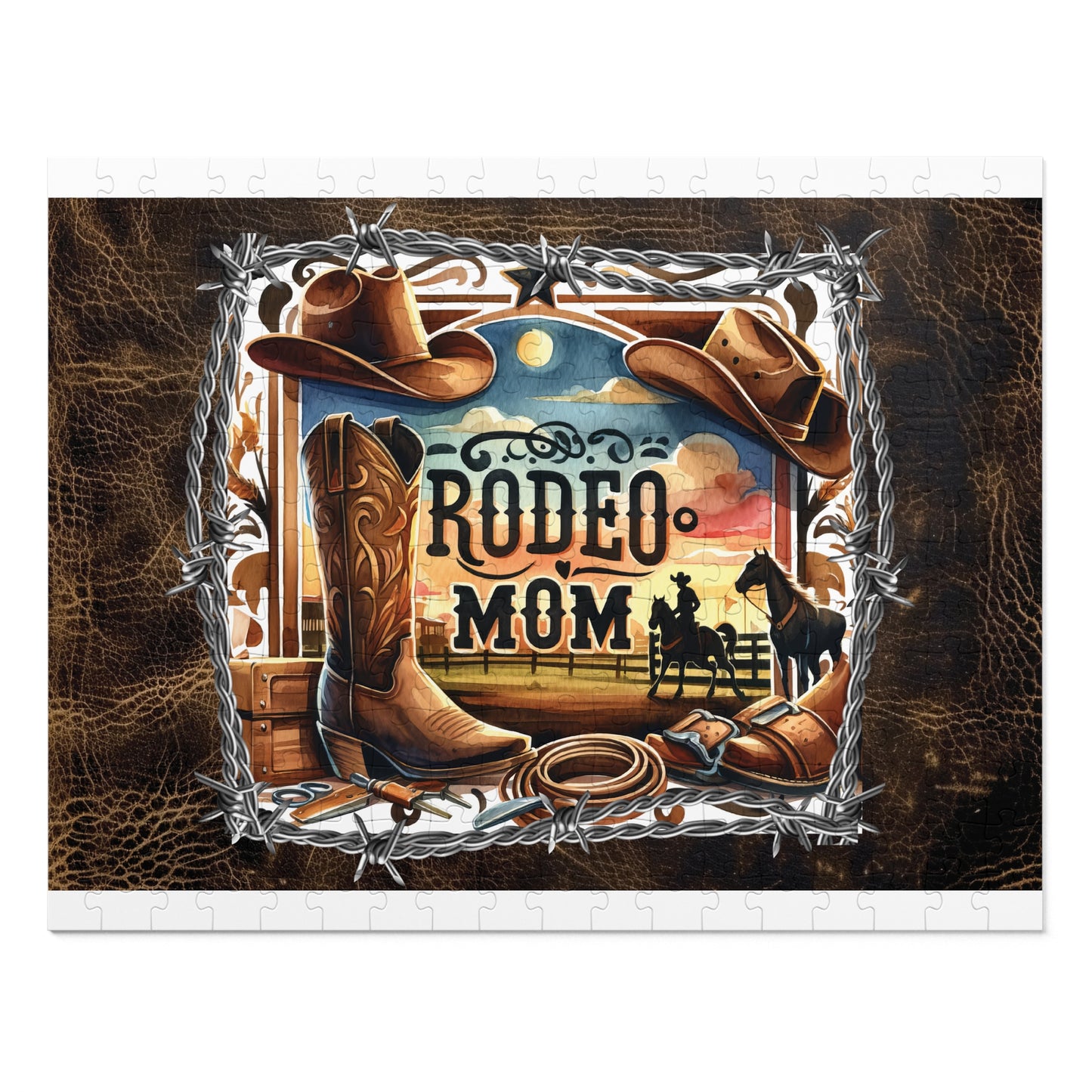 Puzzle, Western, Rodeo Mom, Personalised/Non-Personalised (30, 110, 252, 500,1000-Piece) awd-611