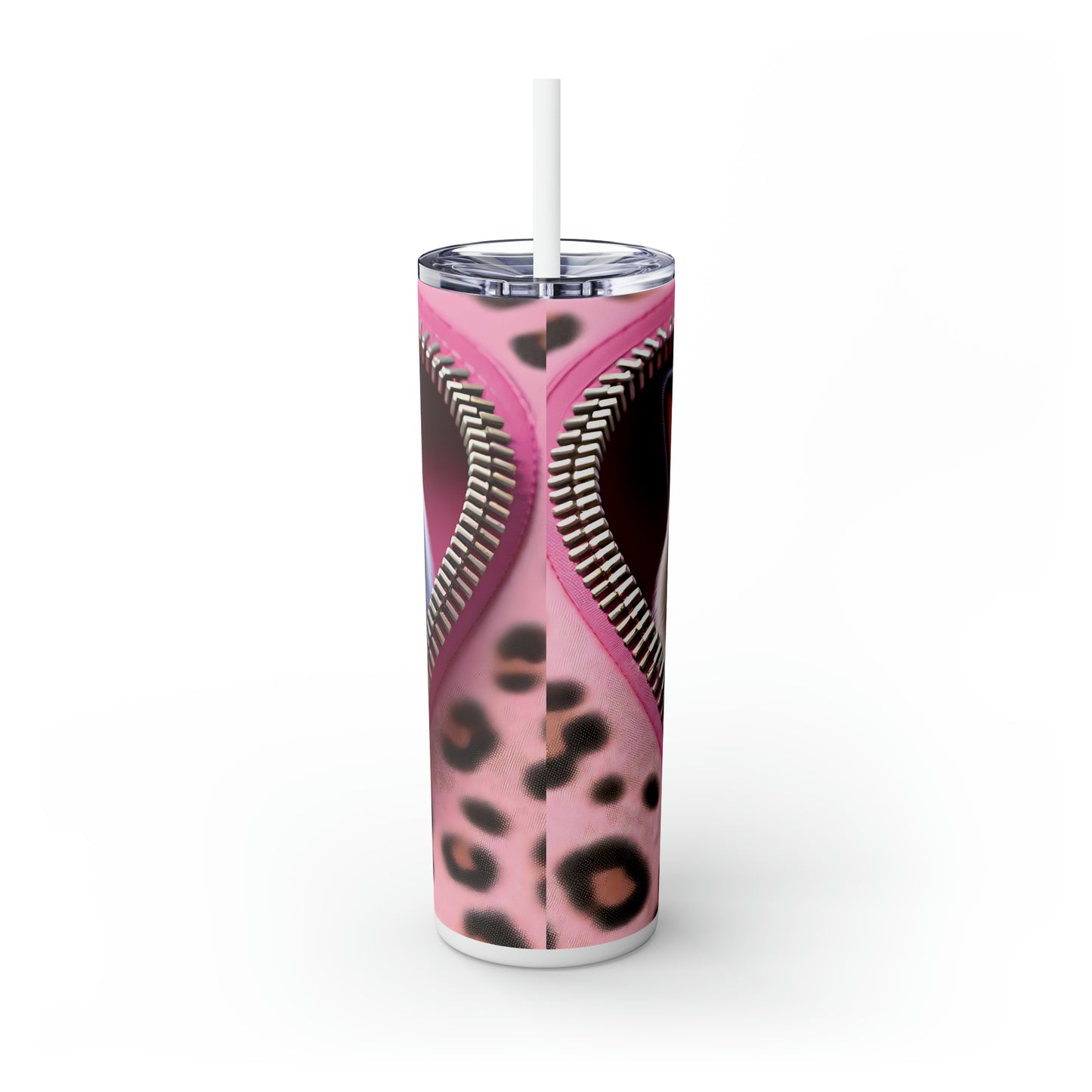 Skinny Tumbler with Straw, 20oz, Cat, Valentines Day, awd-744