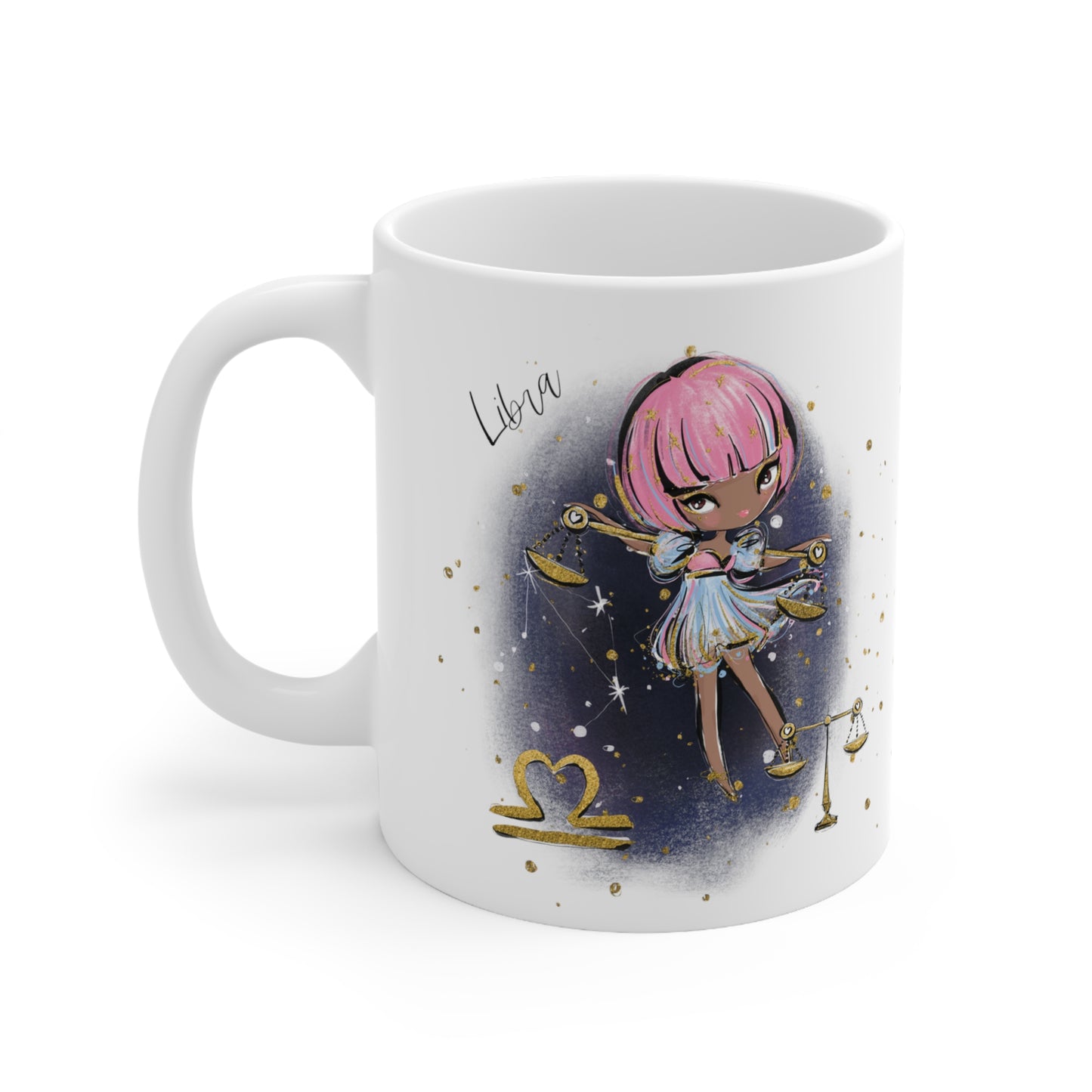 Personalised/Non Personalised Zodiac Sign, Libra, Ceramic Mug 11oz