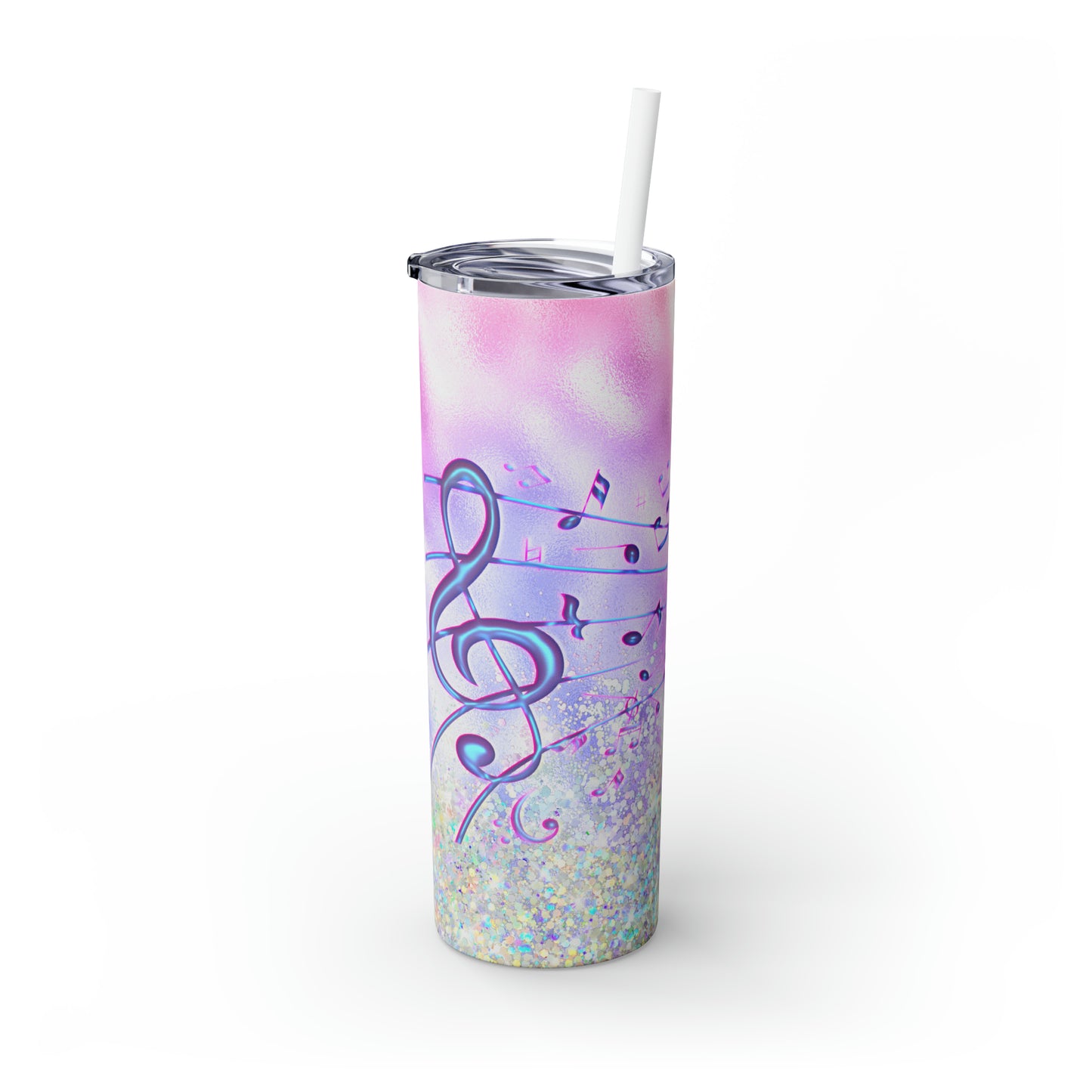 Skinny Tumbler with Straw, 20oz, Music