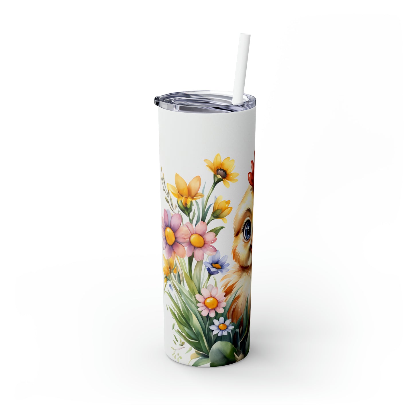 Skinny Tumbler with Straw, 20oz Chicken