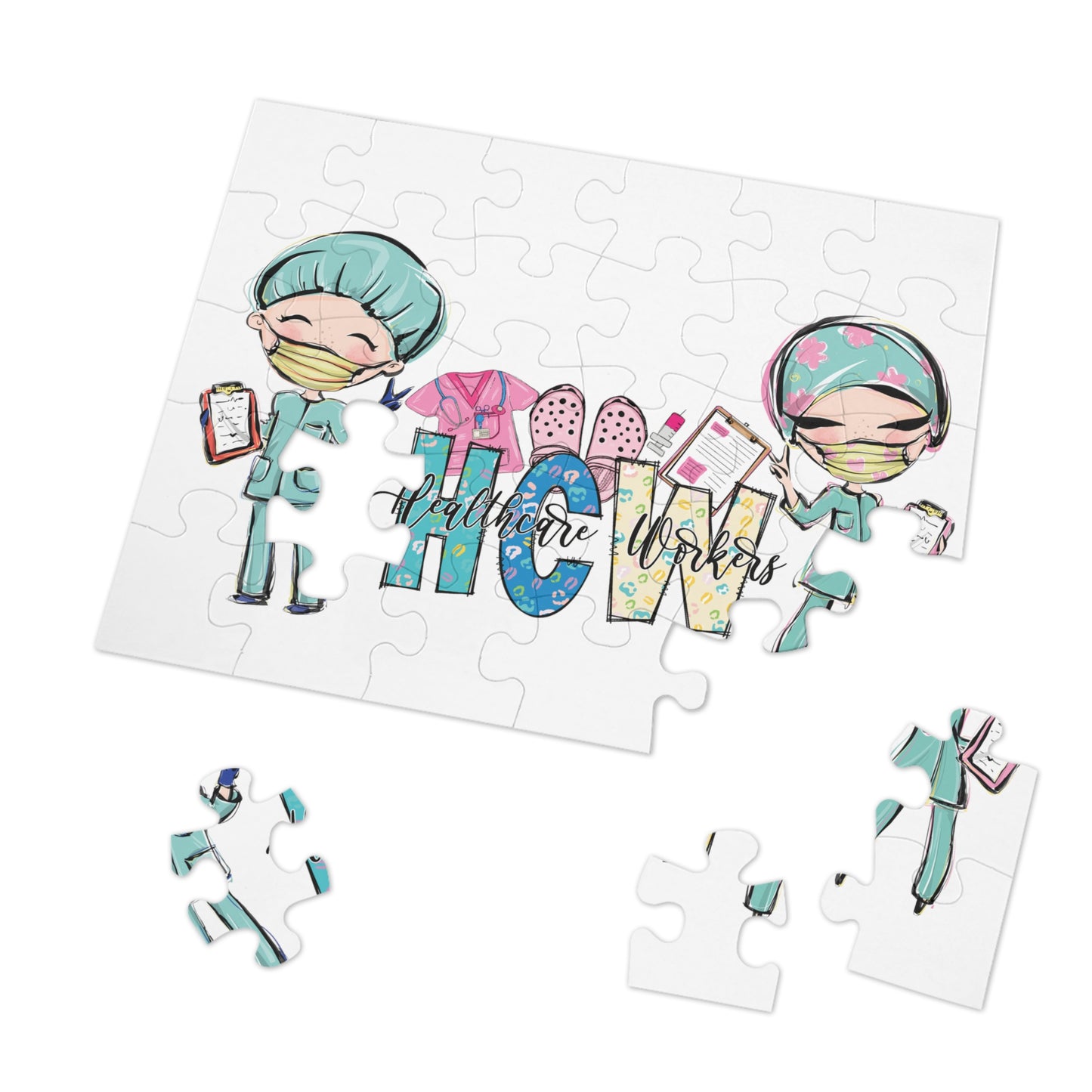 Puzzle, Nurse, Healthcare Worker, Personalised/Non-Personalised (30, 110, 252, 500,1000-Piece) awd-618