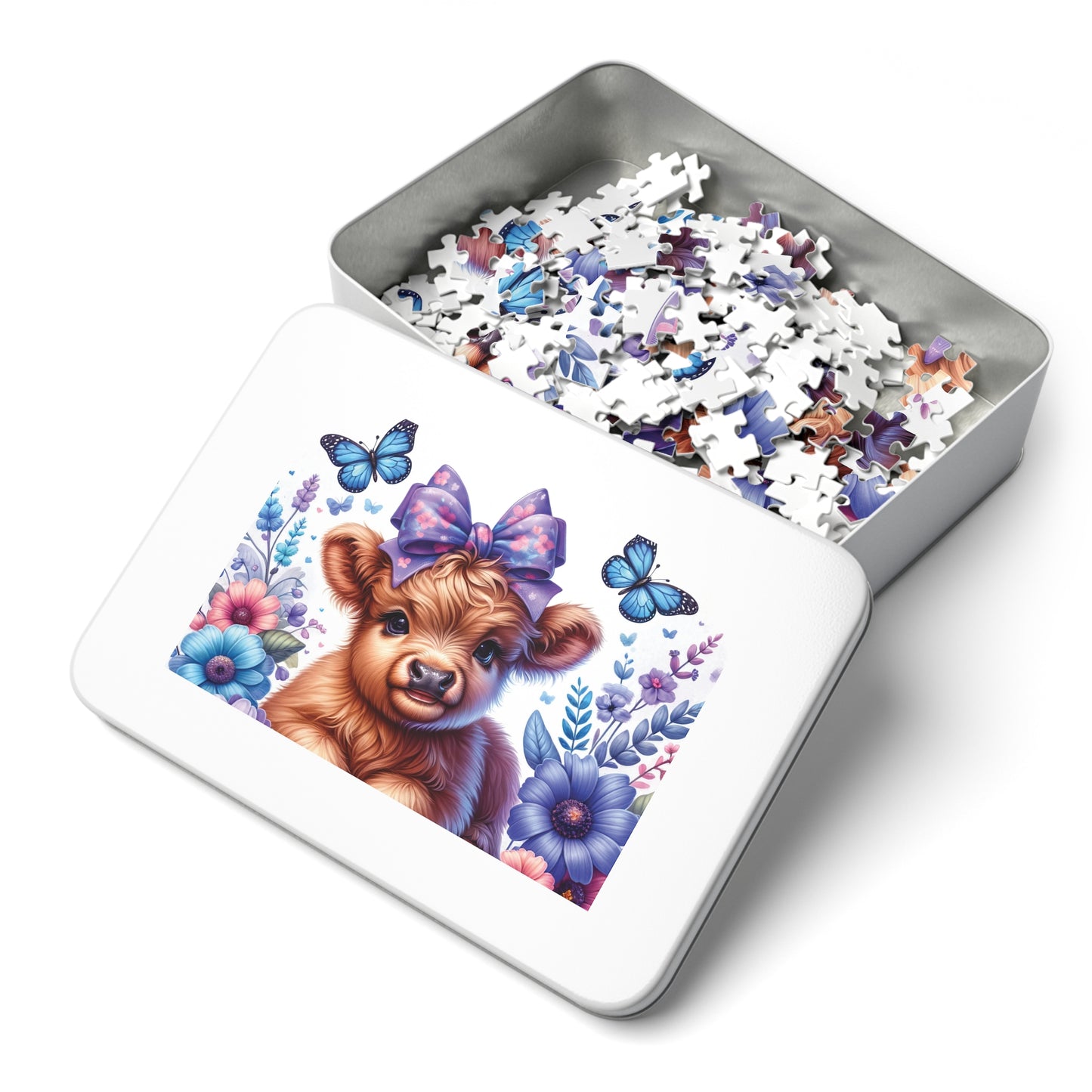 Jigsaw Puzzle, Highland Cow, Personalised/Non-Personalised (30, 110, 252, 500,1000-Piece)