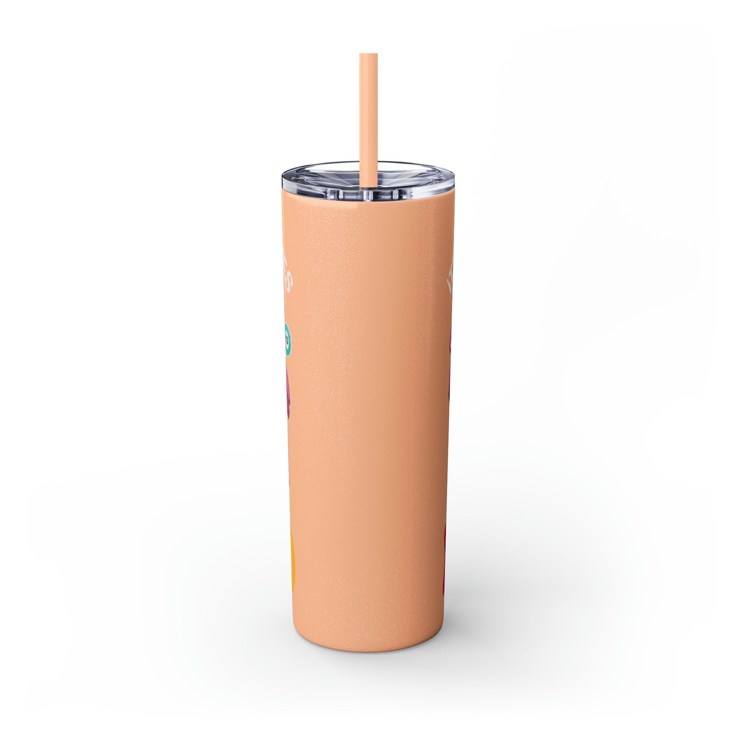 Skinny Tumbler with Straw, 20oz, It's all fun and games until someone yells Bingo