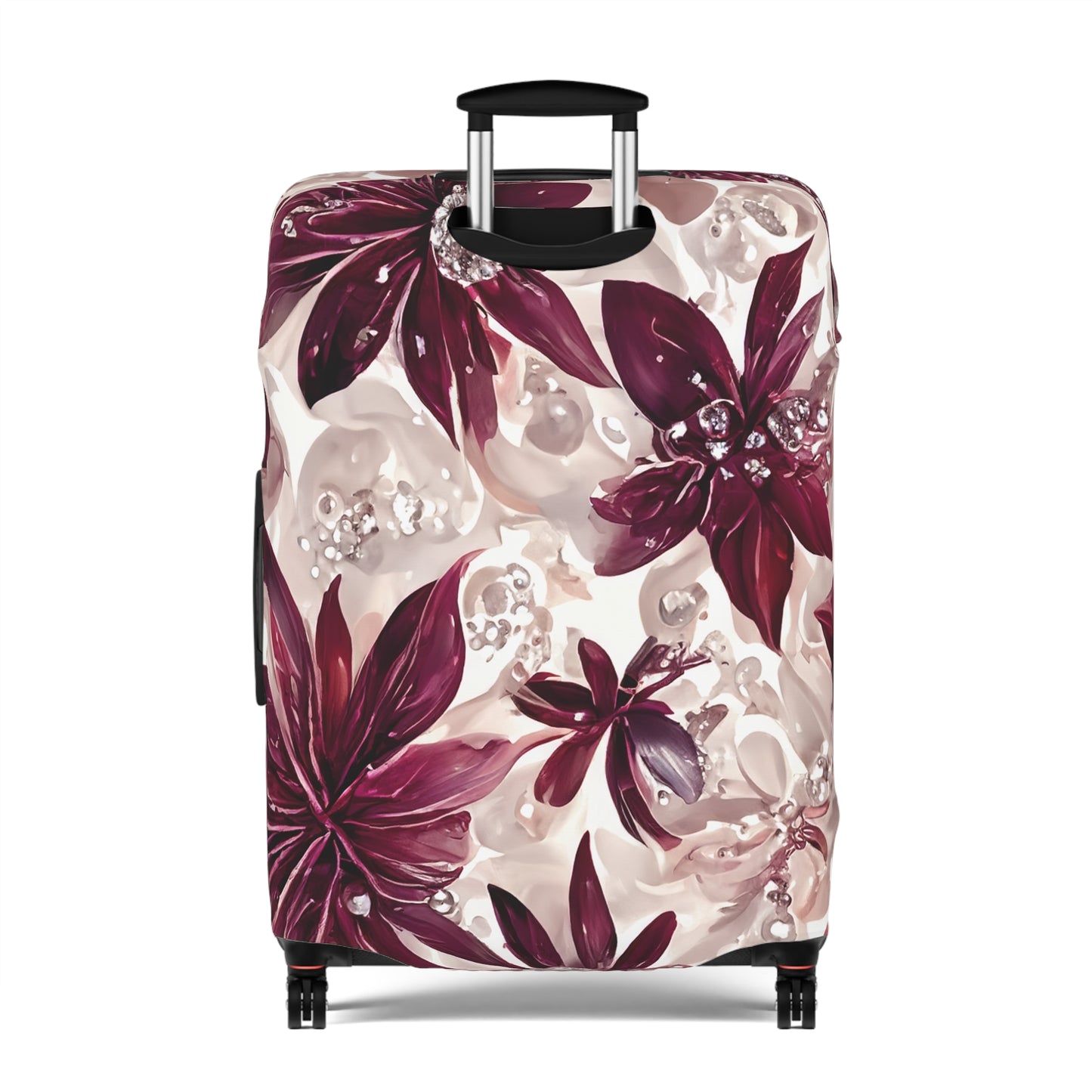 Luggage Cover, Burgundy Floral