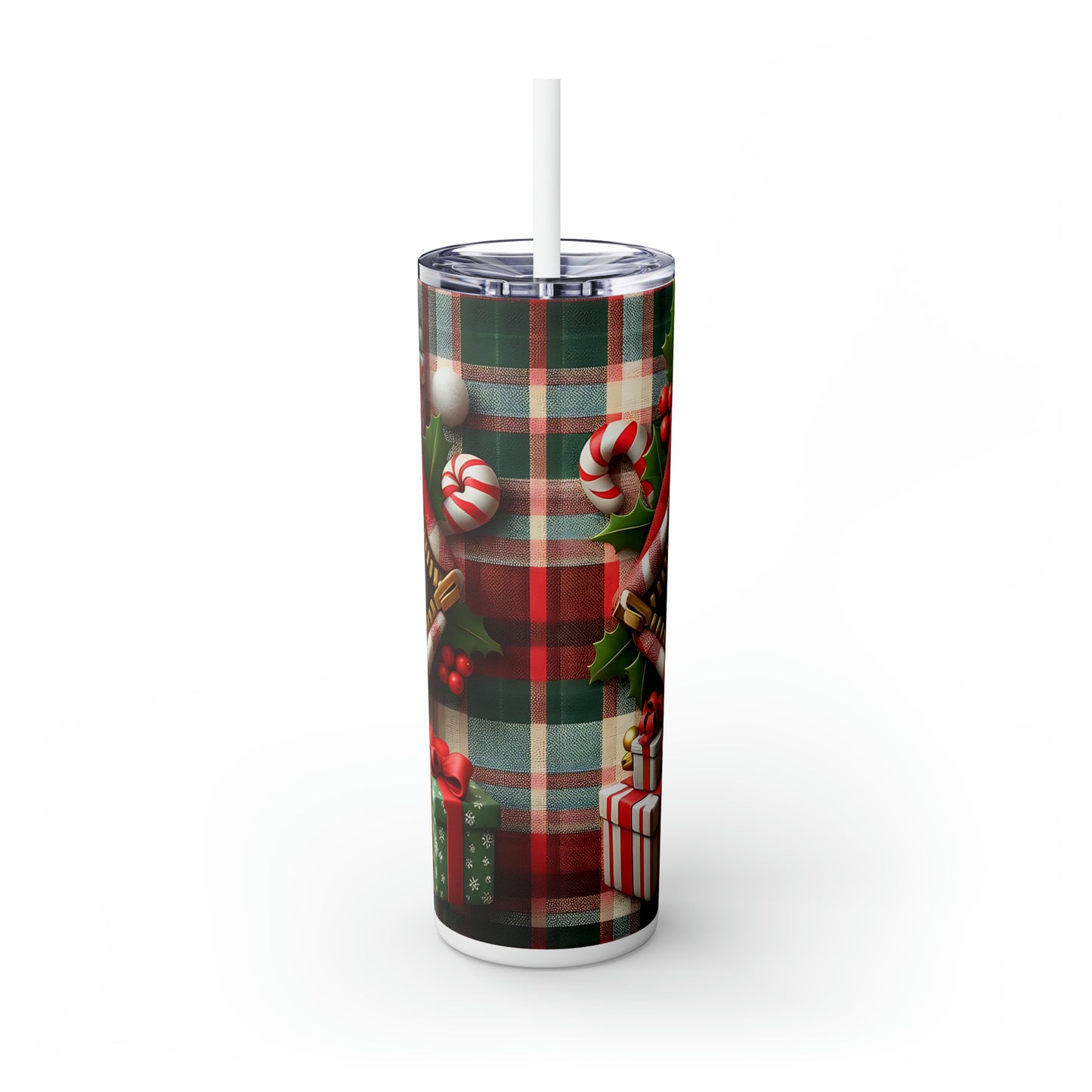 Skinny Tumbler with Straw, 20oz, Penguin