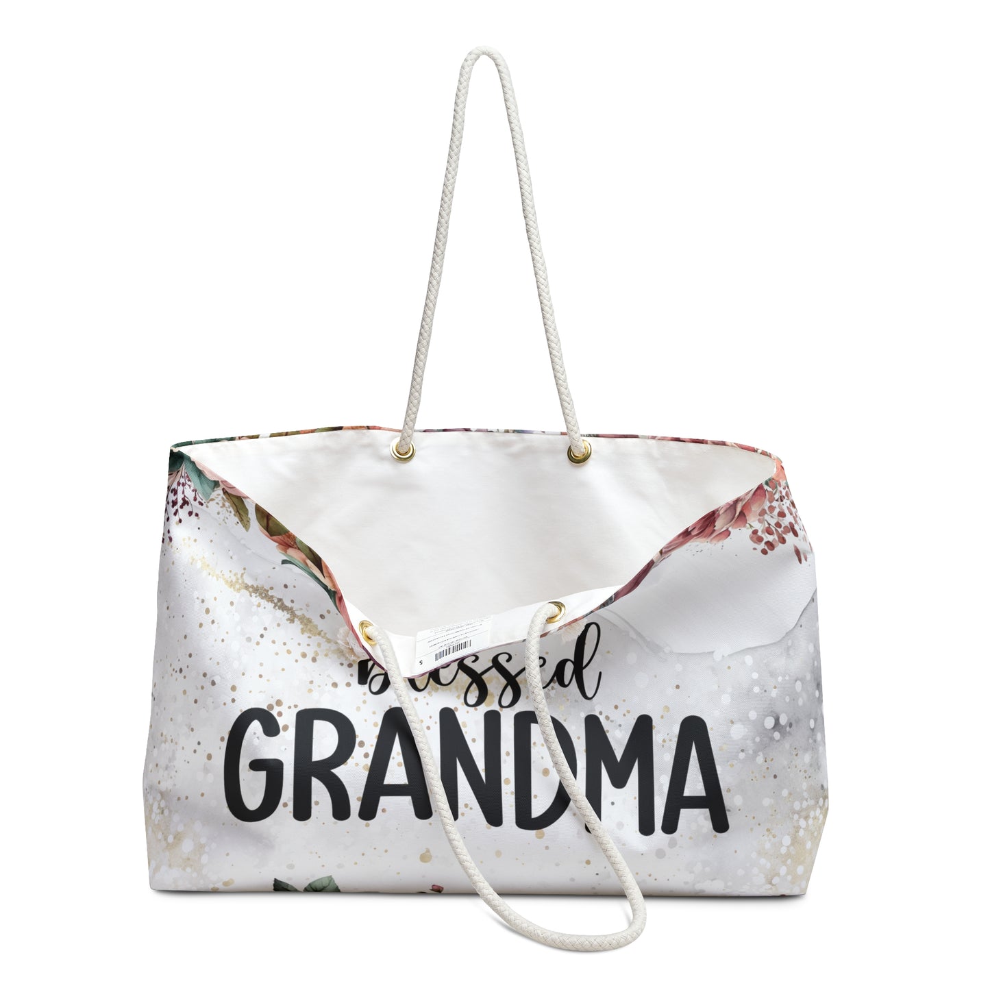 Personalised/Non-Personalised Weekender Bag, Blessed Grandma, Large Weekender Bag, Beach Bag, Book Bag