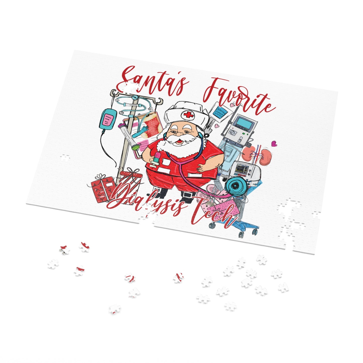 Jigsaw Puzzle, Santa's Favorite Dialysis Tech, Personalised/Non-Personalised (30, 110, 252, 500,1000-Piece)