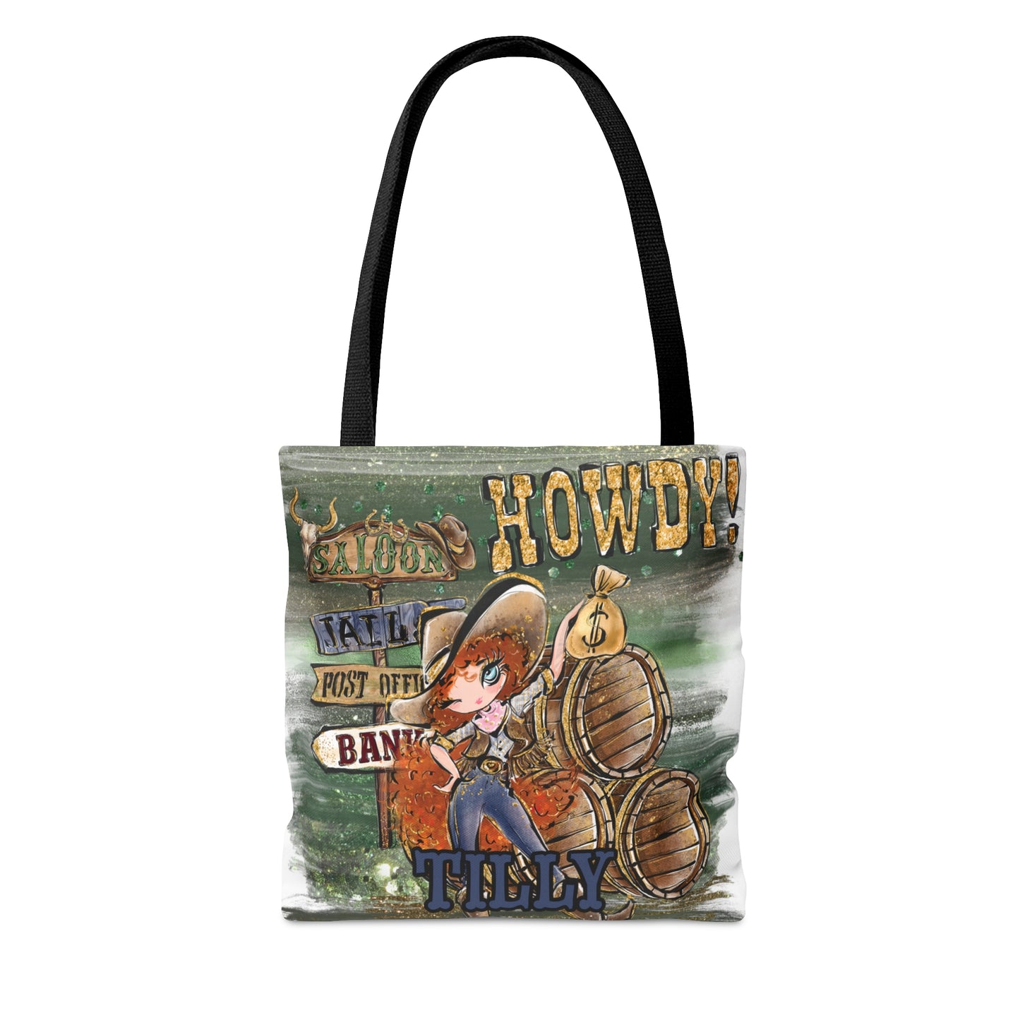 Personalised Tote Bag, Howdy, Red Curly Hair, Blue Eyes, Tote bag