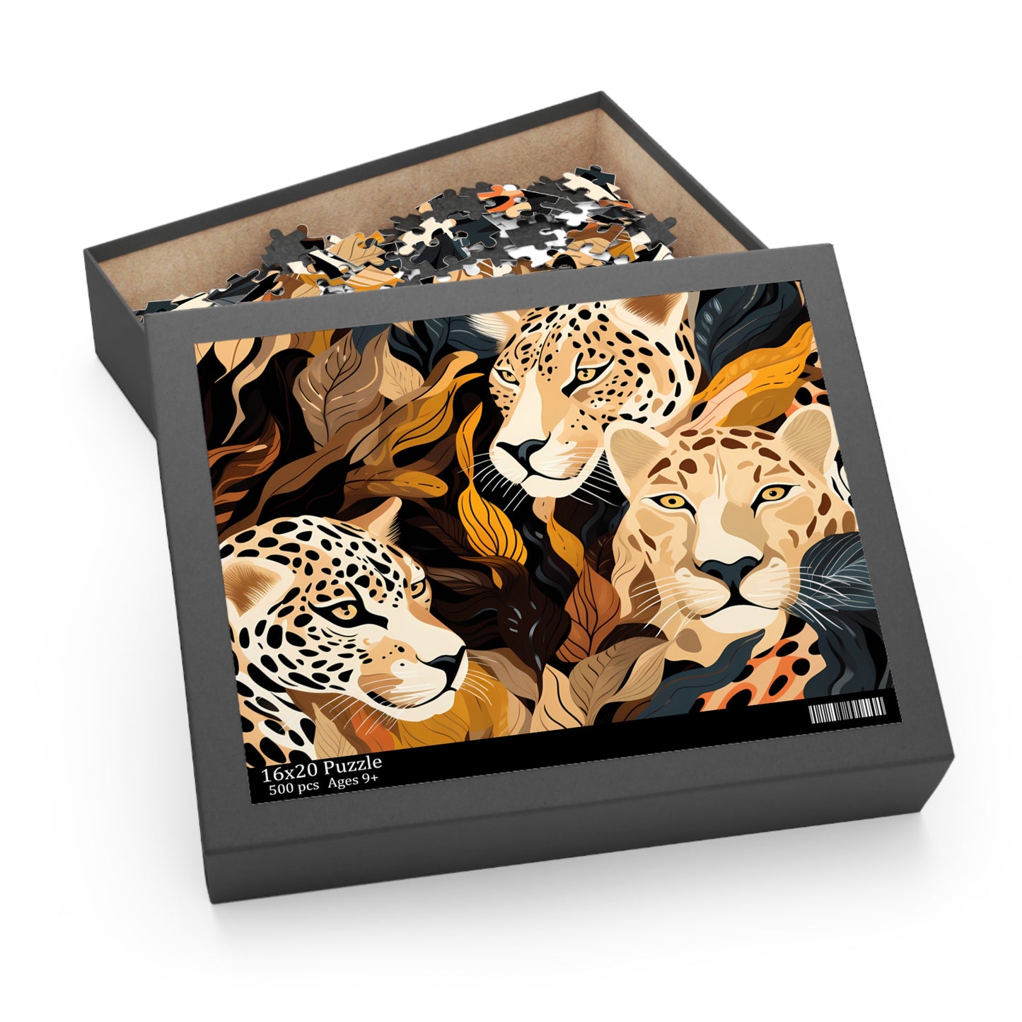 Personalised/Non-Personalised Puzzle, Leopard (120, 252, 500-Piece)