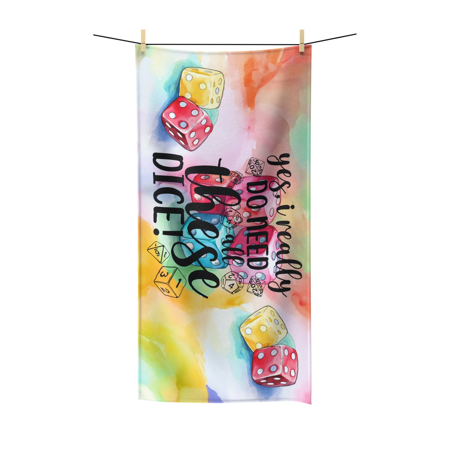 Beach Towel,  Dice, Yes I really do need all these Dice, Polycotton Towel