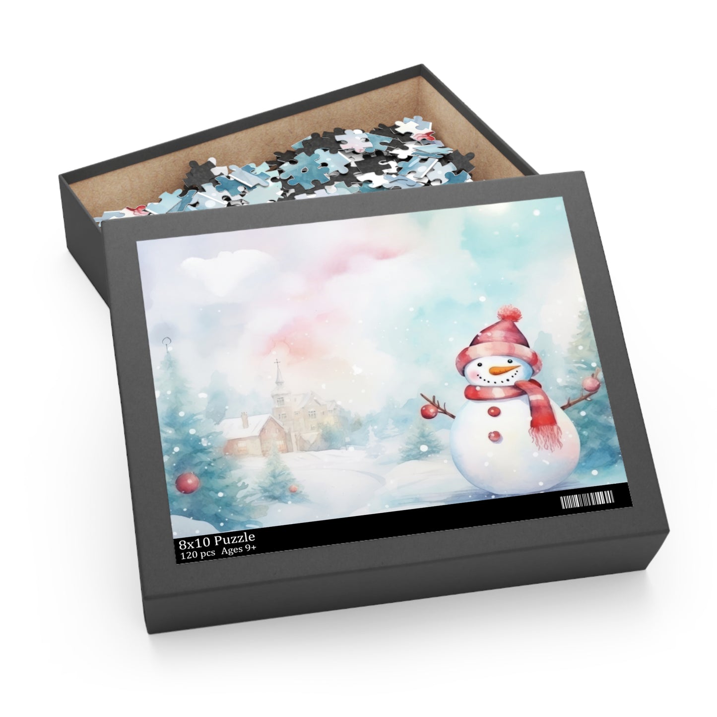 Personalised/Non-Personalised Puzzle, Christmas Snowman (120, 252, 500-Piece)