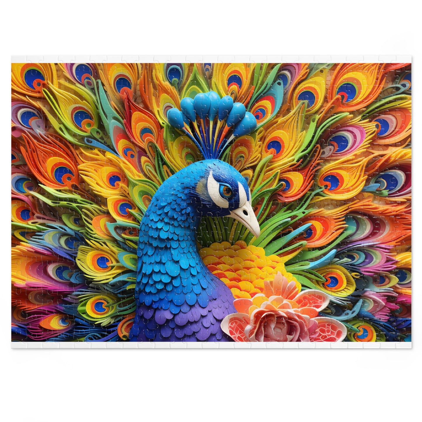 Jigsaw Puzzle, Peacock, Personalised/Non-Personalised (30, 110, 252, 500,1000-Piece)