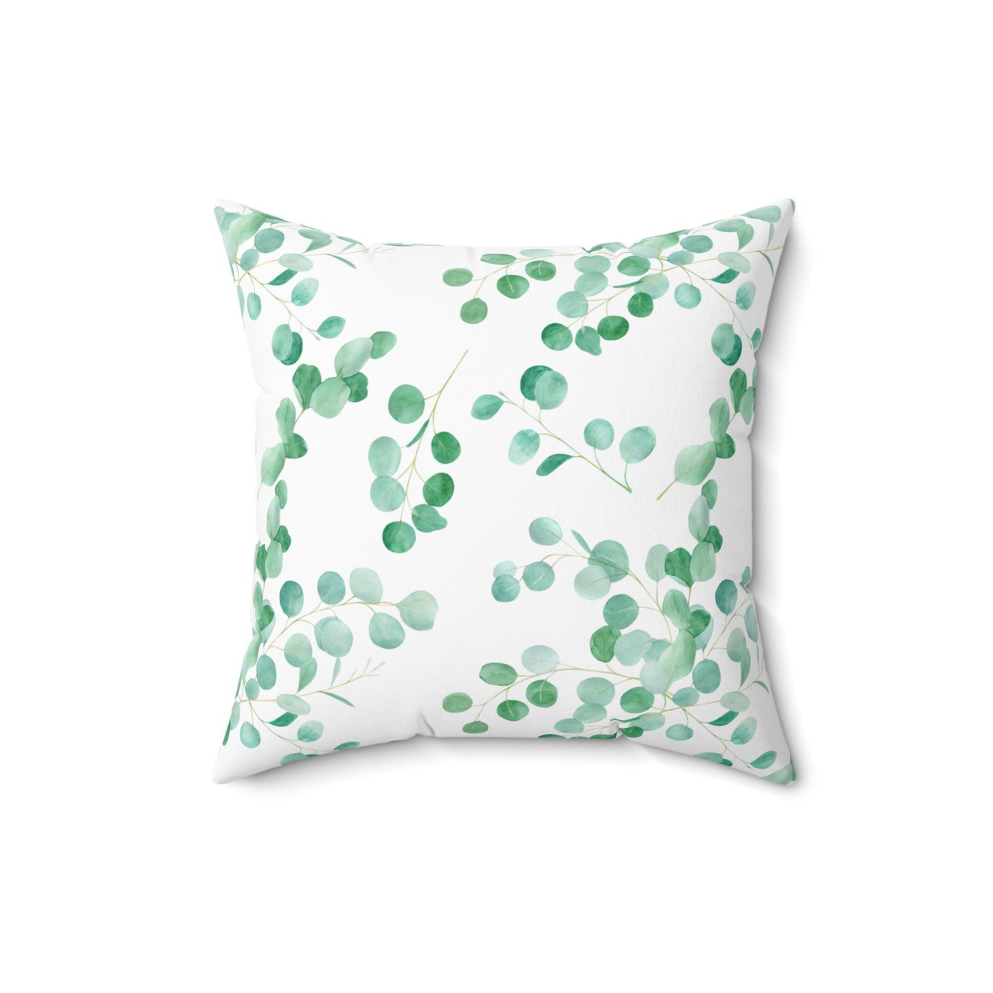 Spun Polyester Square Pillow, Australian Eucalyptus