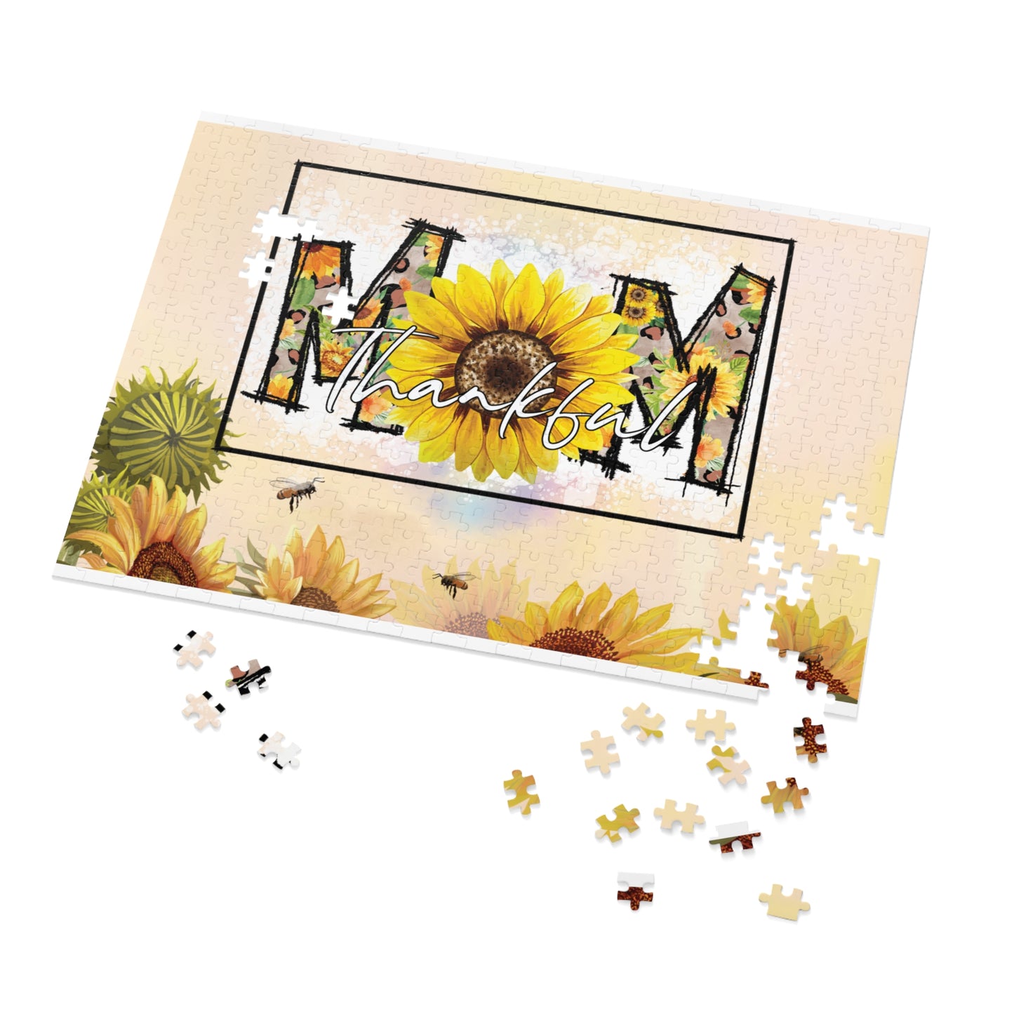 Jigsaw Puzzle, Sunflower, Mom, Personalised/Non-Personalised (30, 110, 252, 500,1000-Piece)