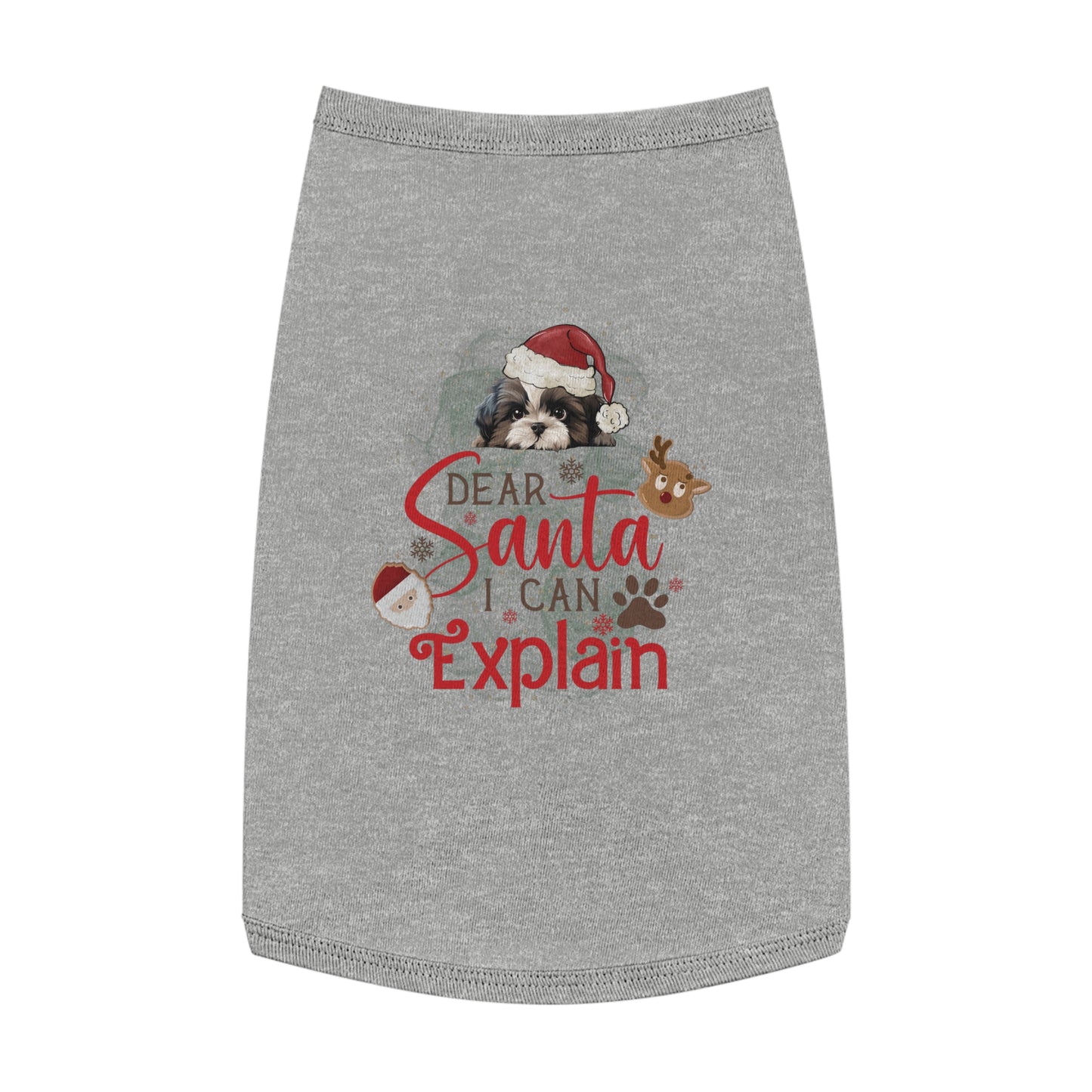 Pet Tank Top, Santa I Can Explain, Christmas Pet Tank Top