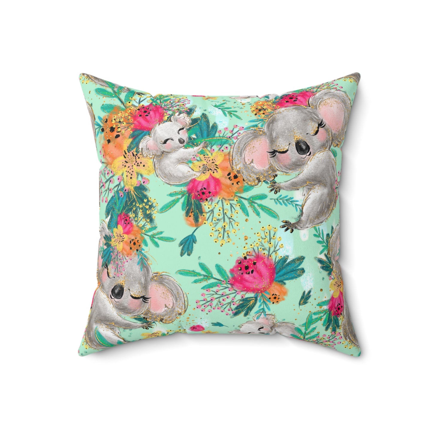 Spun Polyester Square Pillow, Australian Kangaroos