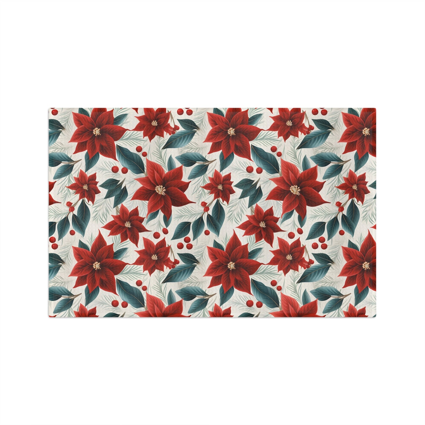 Microfiber Tea Towel, Red Poinsettia