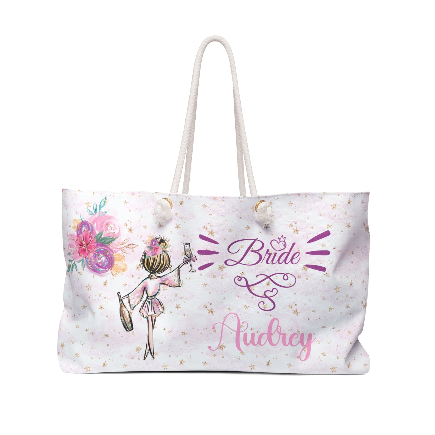 Personalised Weekender Bag, Bride, Large Weekender Bag, Beach Bag, Bridal Bag