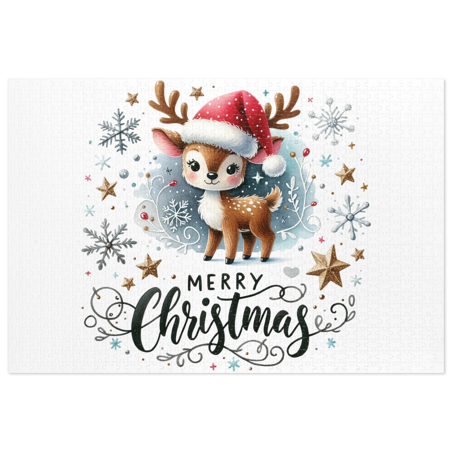 Jigsaw Puzzle, Christmas, Reindeer, Personalised/Non-Personalised (30, 110, 252, 500,1000-Piece)