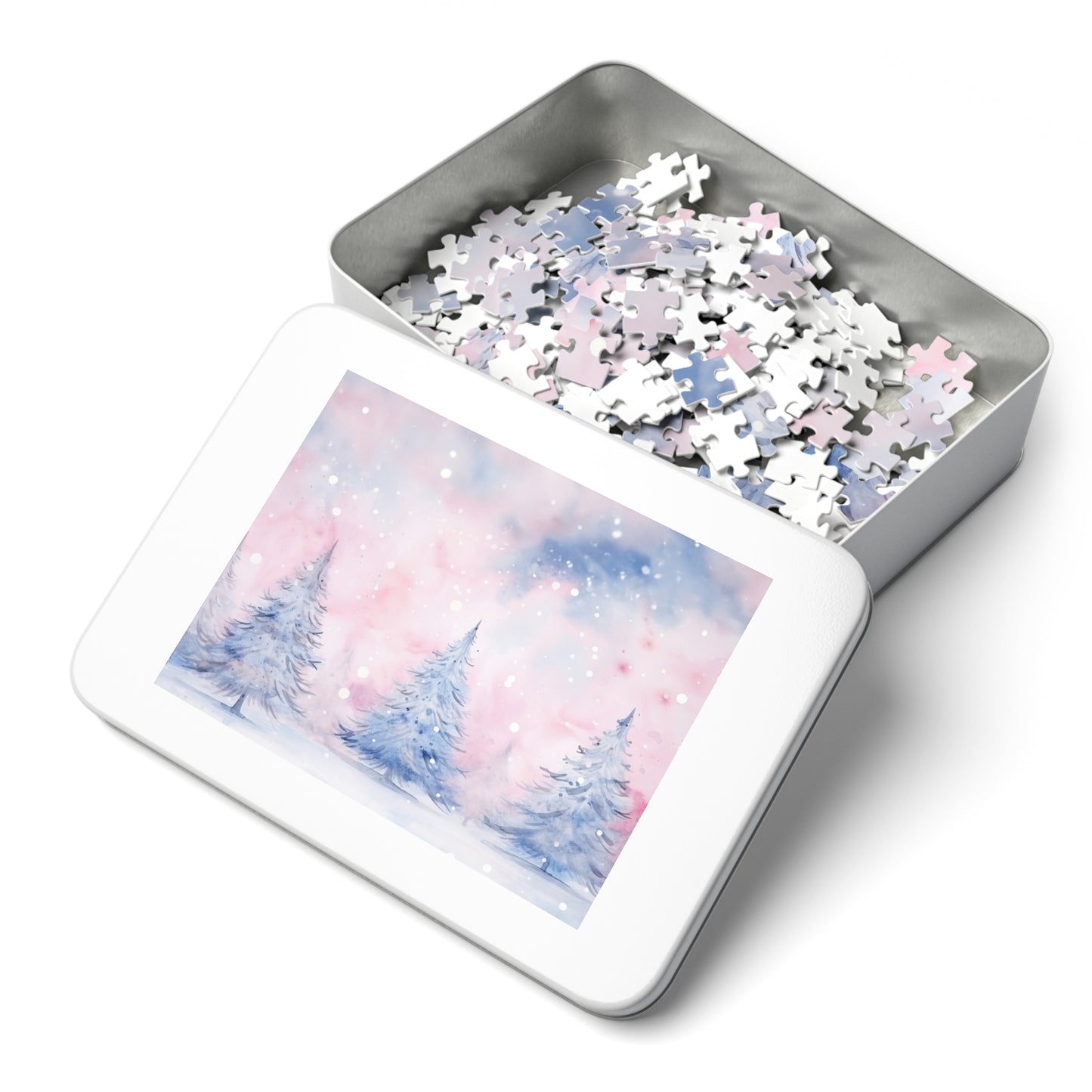 Puzzle, Christmas Trees, Personalised/Non-Personalised (30, 110, 252, 500,1000-Piece) Awd-552