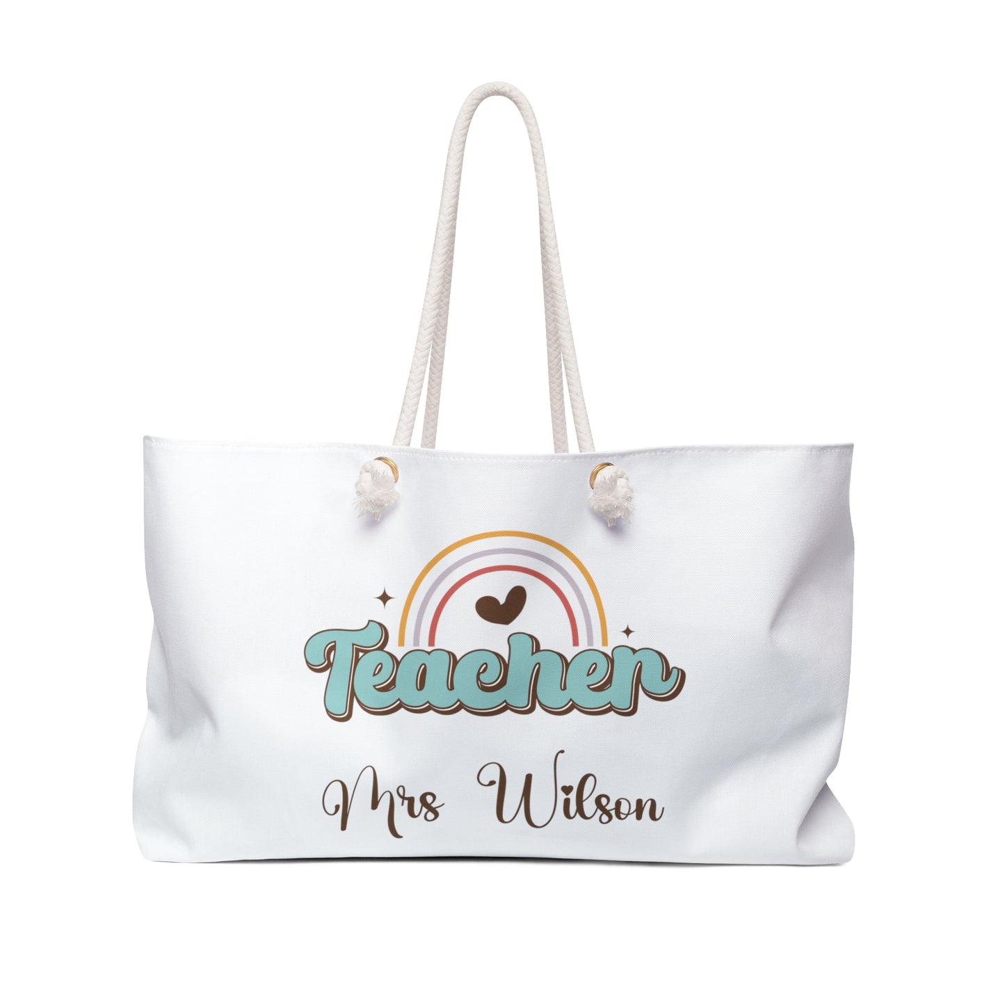 Personalised Weekender Bag, Teacher, Large Weekender Bag, Beach Bag, Teacher Bag