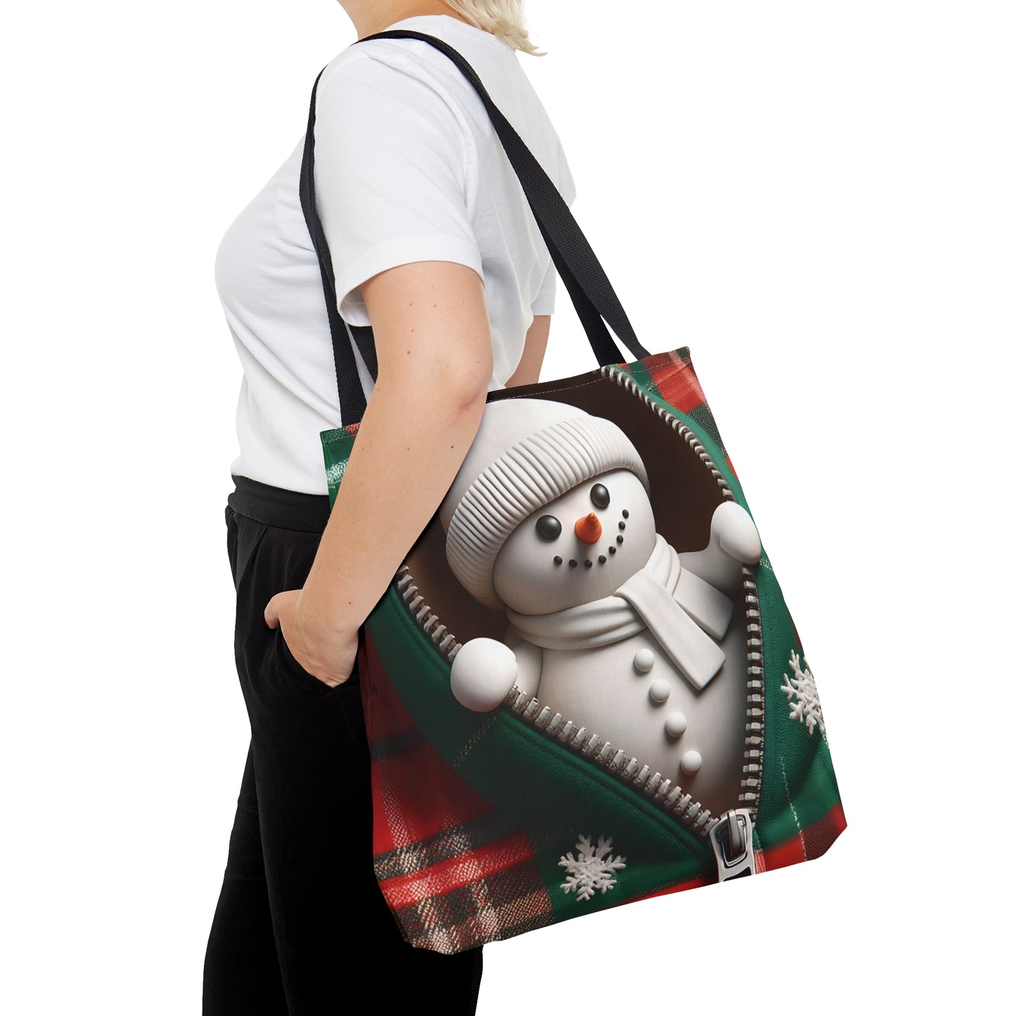 Tote Bag, Christmas, Snowman, Personalised/Non-Personalised Tote bag