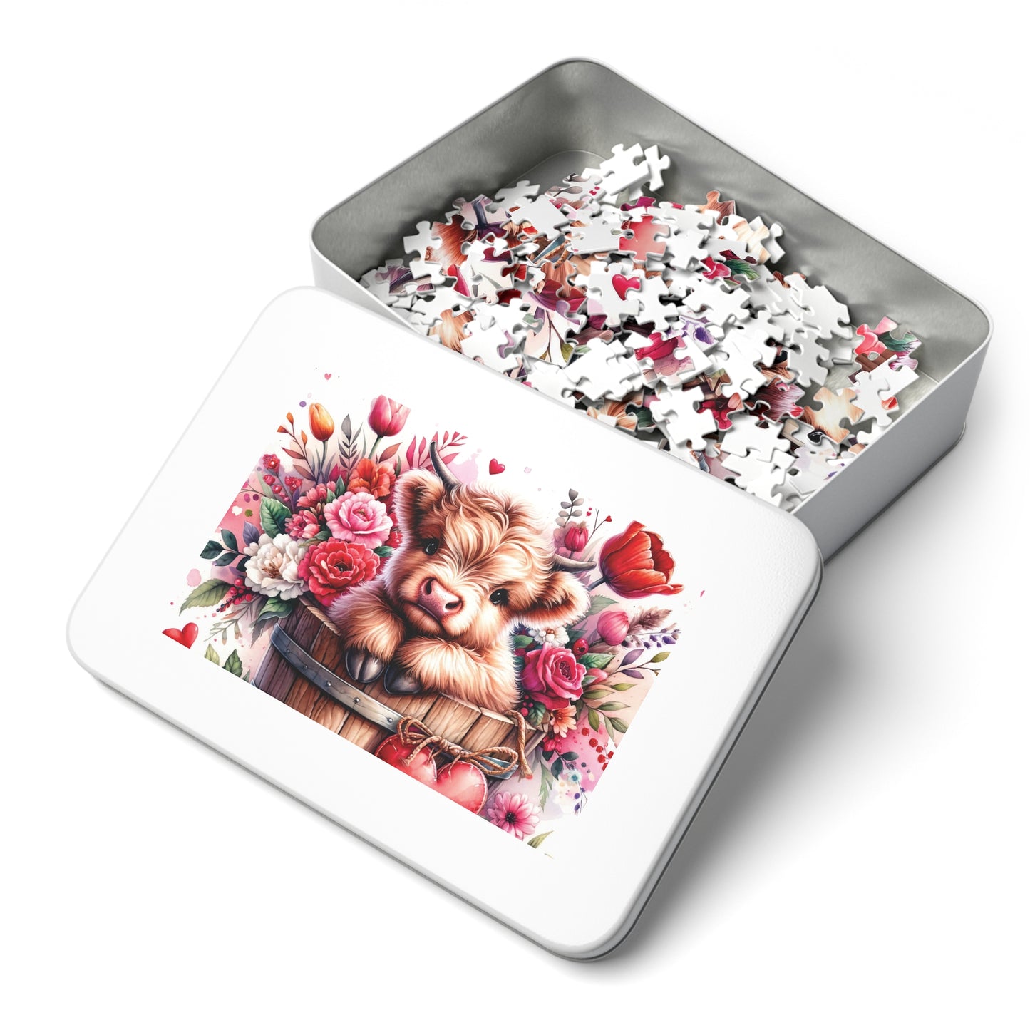 Jigsaw Puzzle, Highland Cow, Personalised/Non-Personalised (30, 110, 252, 500,1000-Piece)