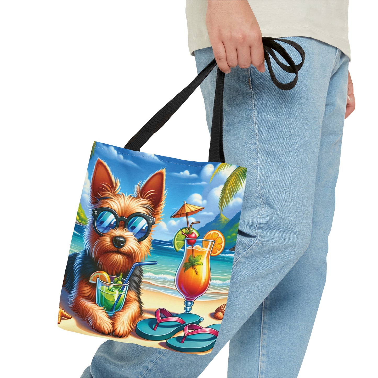 Tote Bag, Dog on Beach, Australian Terrier, Tote bag, awd-1112