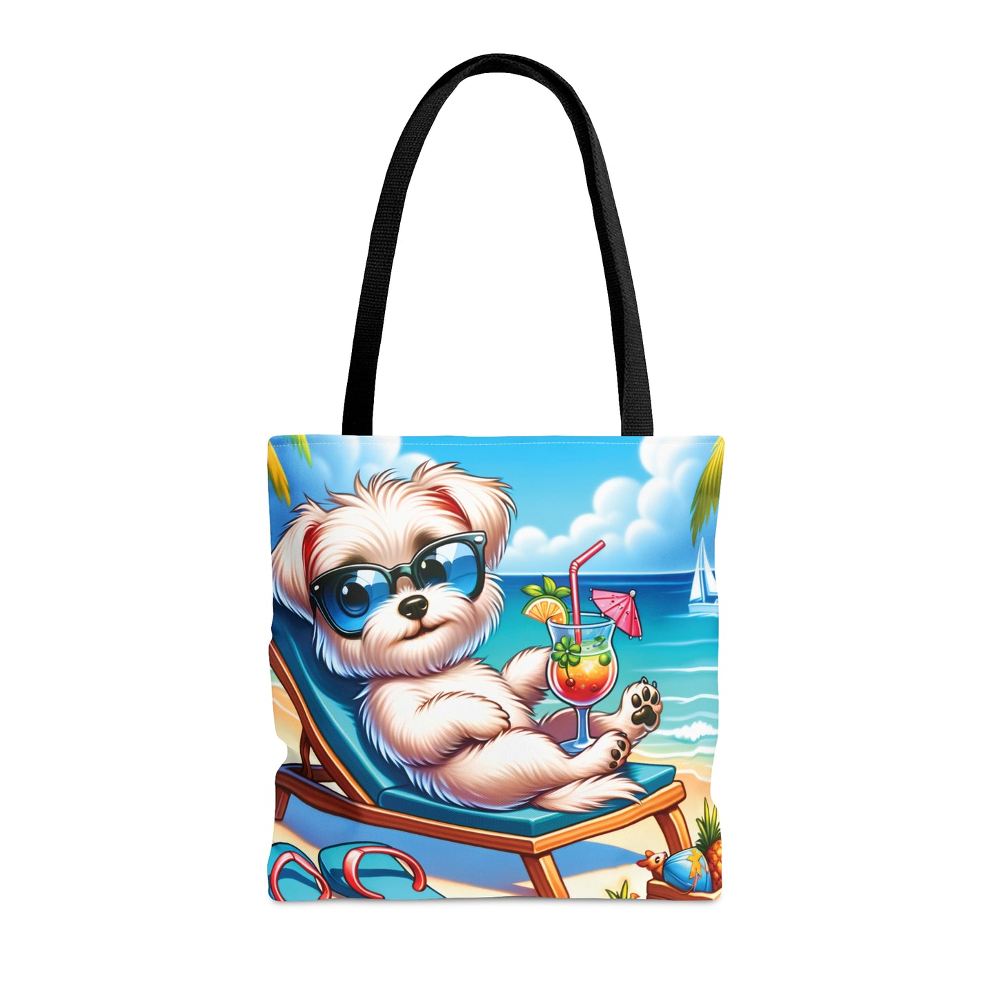 Tote Bag, Dog on Beach, Maltese, Tote bag, awd-1222