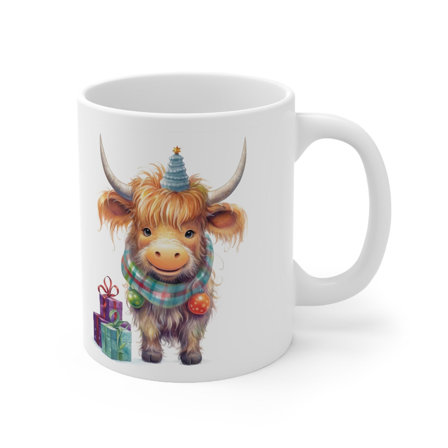 Personalised/Non Personalised Highland Cow, Ceramic Mug 11oz, Highland Cow Mug