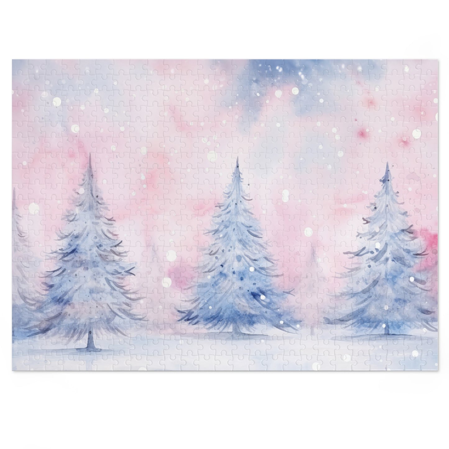 Puzzle, Christmas Trees, Personalised/Non-Personalised (30, 110, 252, 500,1000-Piece) Awd-552