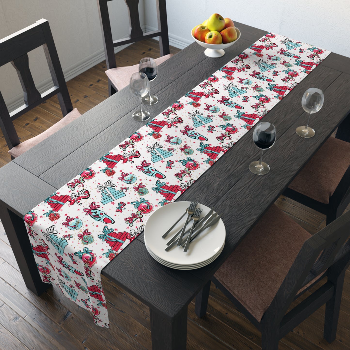 Doggie Christmas, Table Runner, Cotton Twill and Poly Available