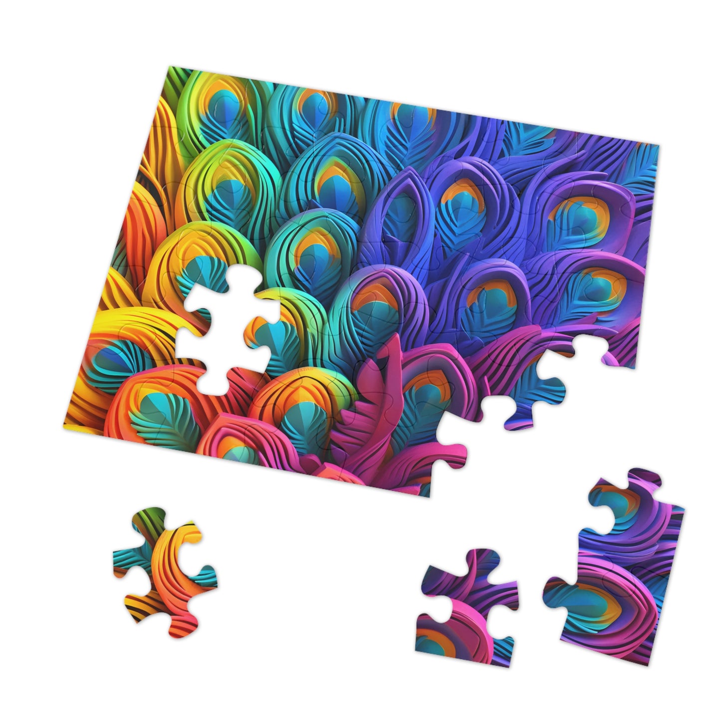 Puzzle, Peacock Feathers, Personalised/Non-Personalised (30, 110, 252, 500,1000-Piece) awd-574