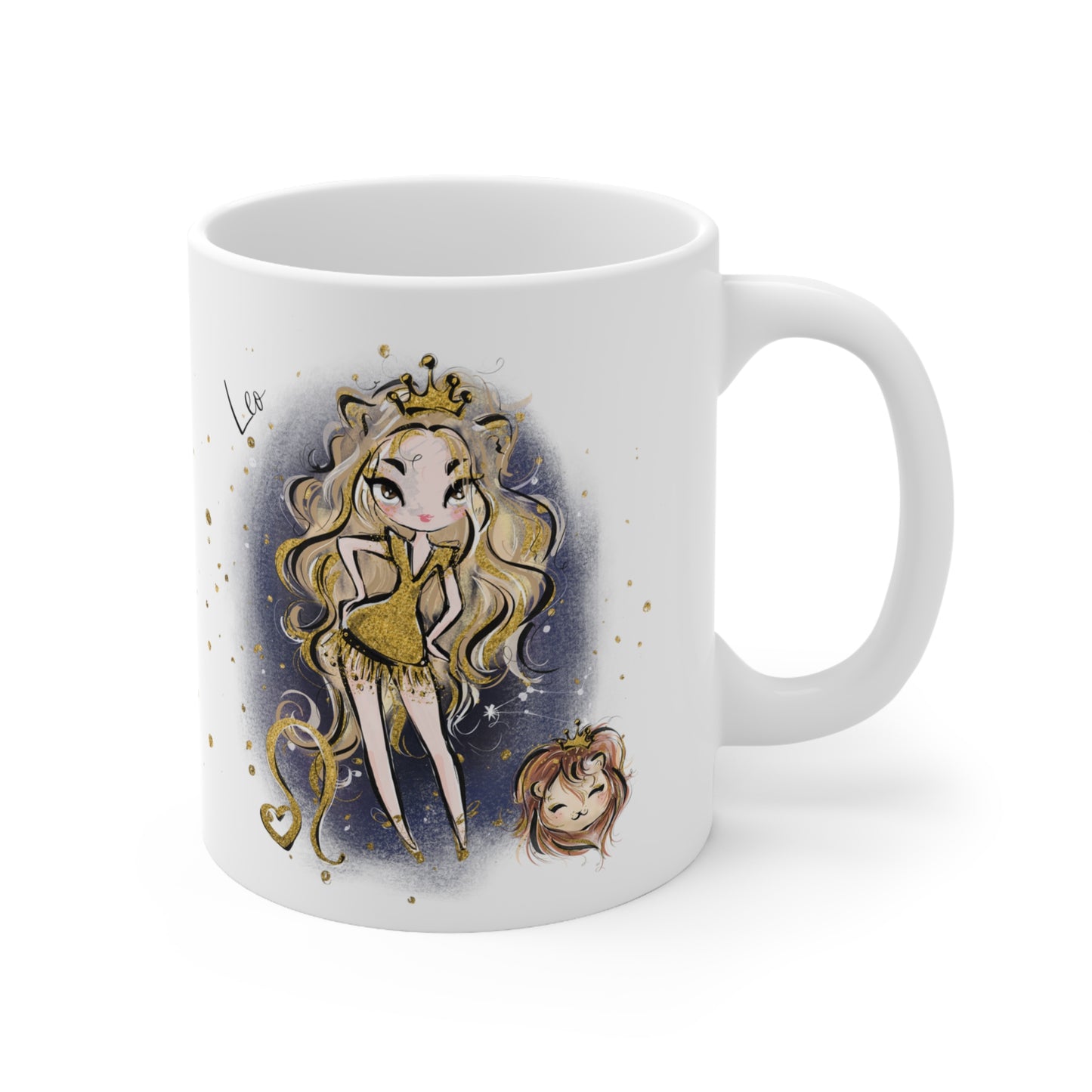 Personalised/Non Personalised Zodiac Sign, Leo, Ceramic Mug 11oz