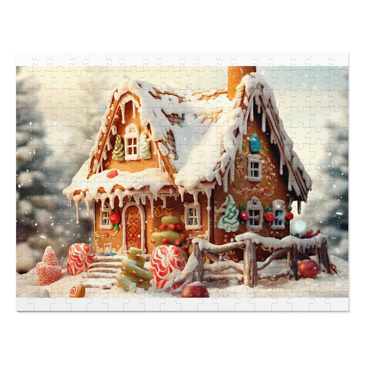 Puzzle, Christmas, Gingerbread House , Personalised/Non-Personalised (30, 110, 252, 500,1000-Piece) awd-615