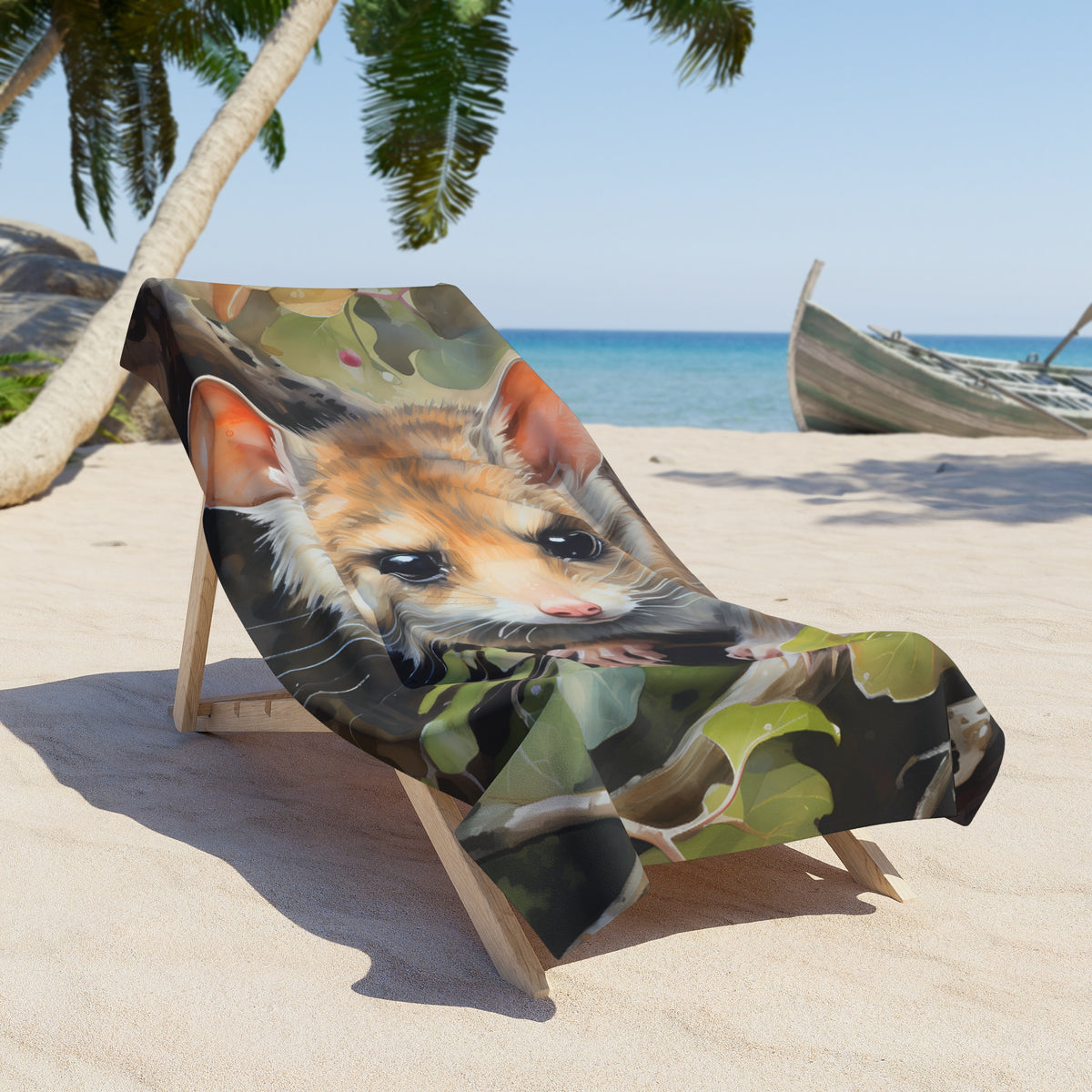 Beach Towel, Australian Animals, Possum, Polycotton Towel, 2 sizes Available