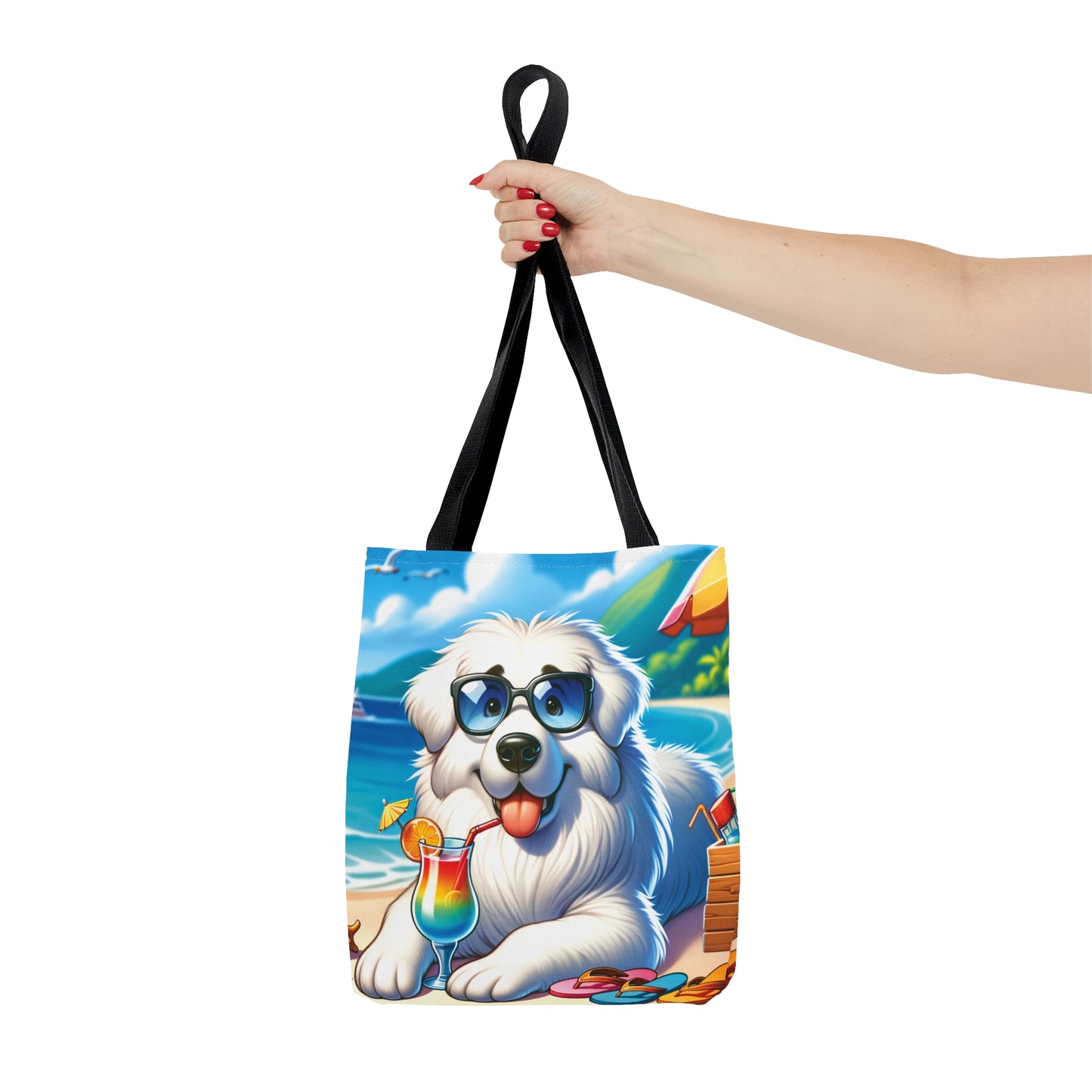 Tote Bag, Dog on Beach, Great Pyrenees, Tote bag, awd-1214