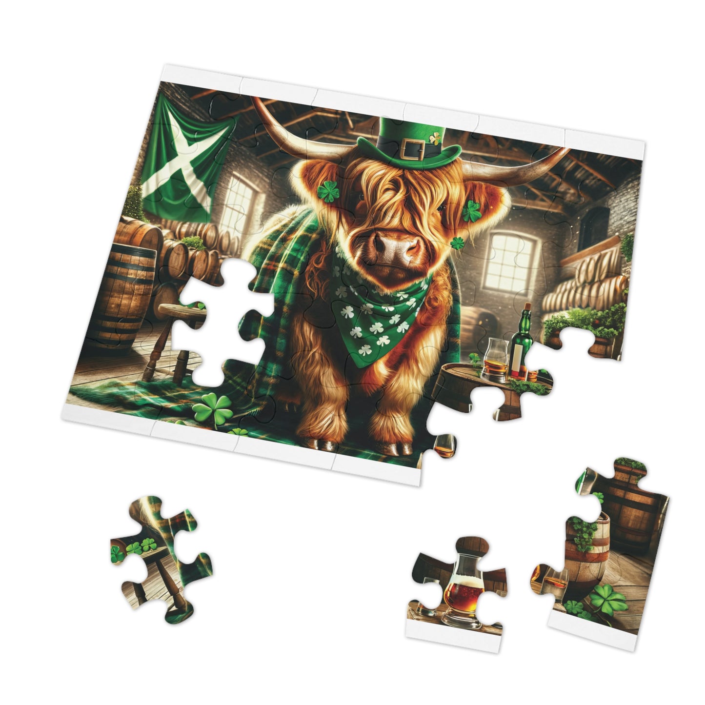 Puzzle, Highland Cow, Personalised/Non-Personalised (30, 110, 252, 500,1000-Piece) awd-662