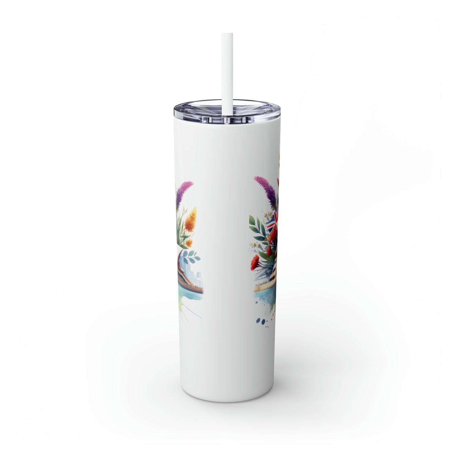 Skinny Tumbler with Straw, 20oz, Australia, Opera House, awd-1313